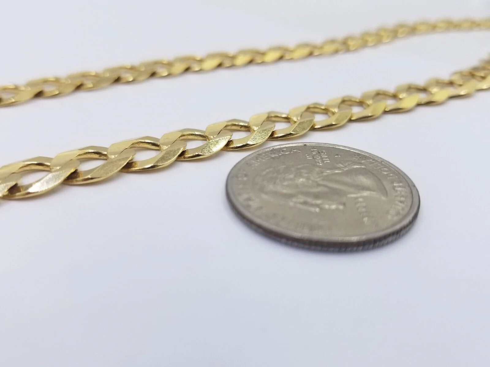 Real 10k Gold Chain Cuban Curb Link 22 Inch 10mm Solid 10kt Yellow Gold Necklace - Image 8