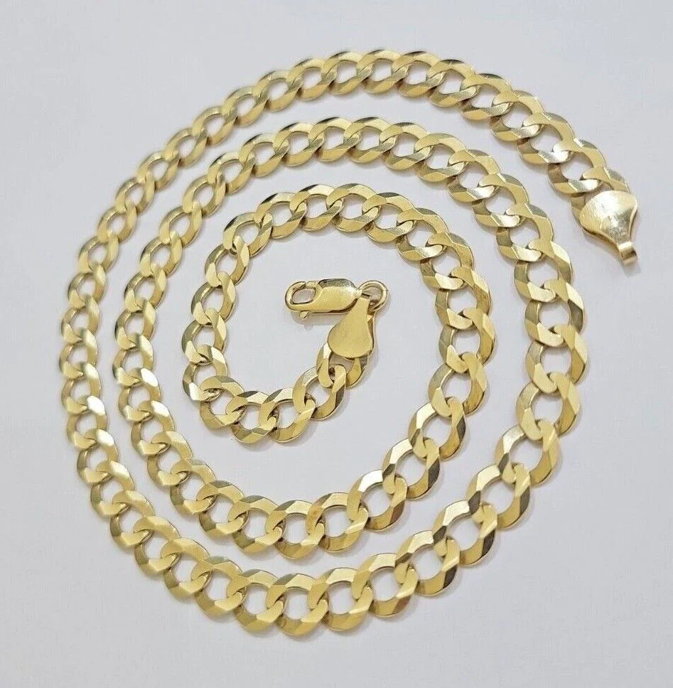 Real 10k Gold Chain Cuban Curb Link 9mm 18 in - 30 Inch Mens Solid 10kt Yellow - Image 2