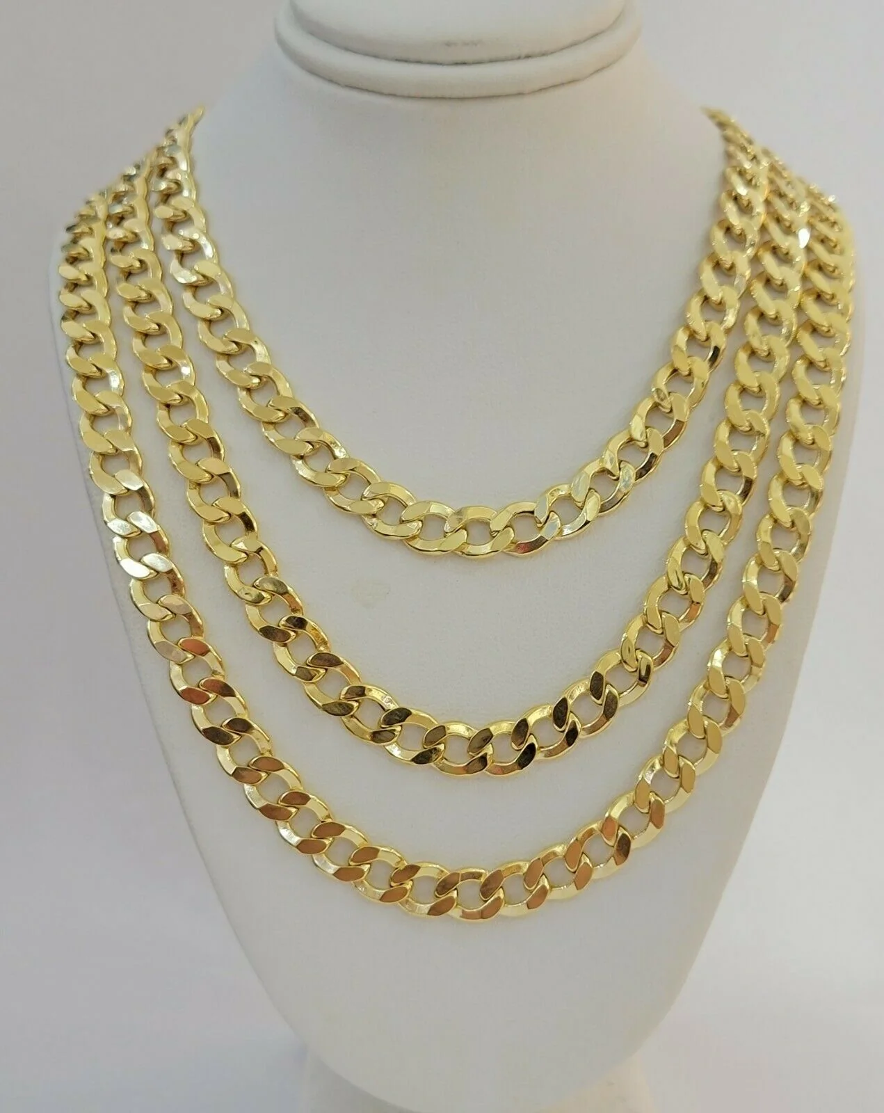 Real 10k Gold Chain Cuban Link 8mm Necklace 20" 22" 24" 26" 28" 30" 10kt Men's - Image 2