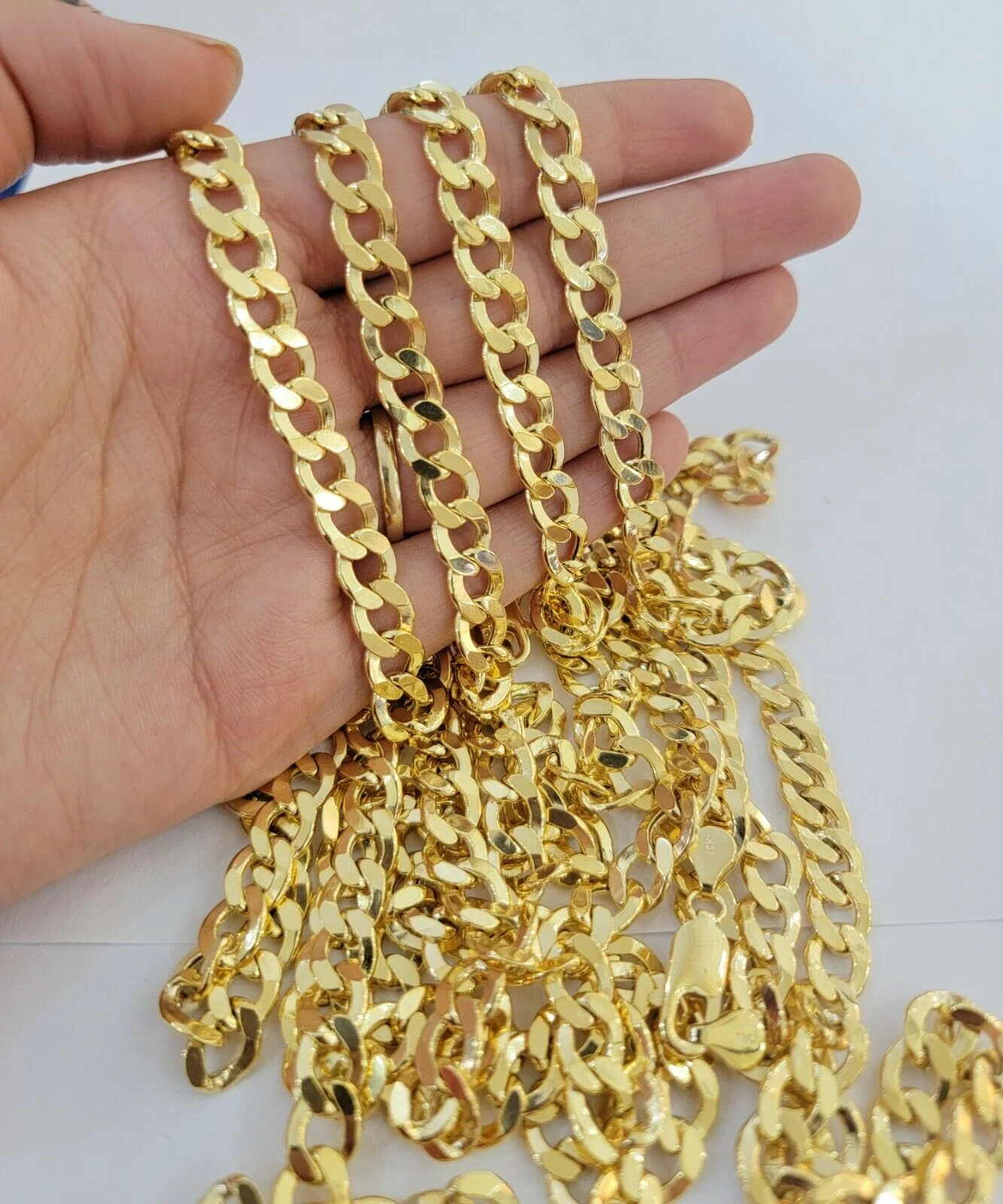 Real 10k Gold Chain Cuban Link 8mm Necklace 20" 22" 24" 26" 28" 30" 10kt Men's - Image 7
