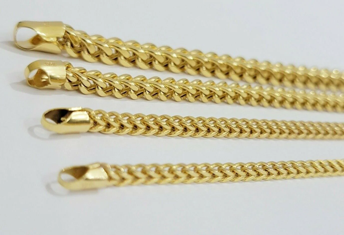 Real 10k Gold Chain Franco Mens Necklace 20"-28" Inch 3mm-5mm 10kt Yellow,STRONG - Image 2