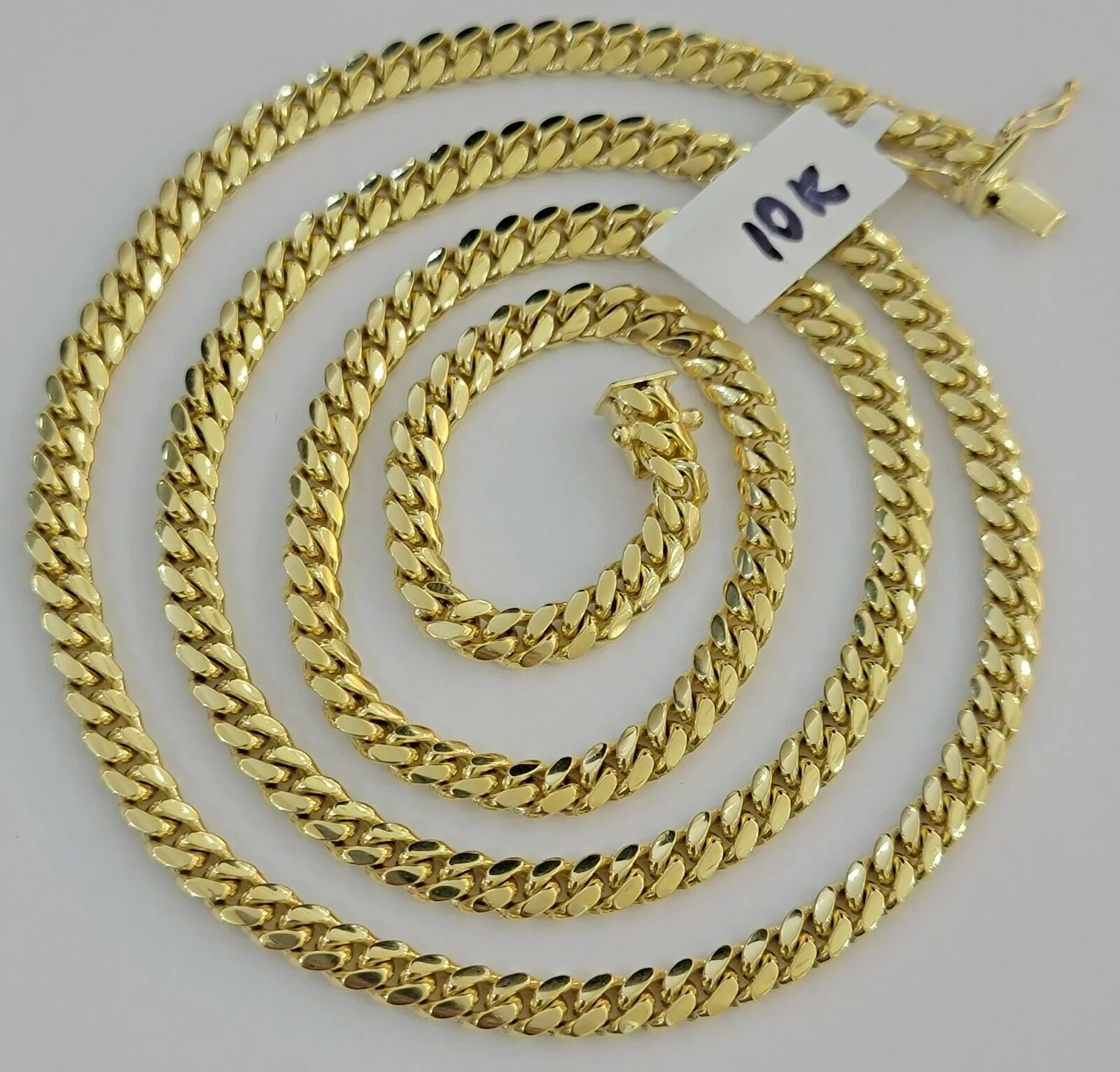 Real 10k Gold Chain Miami Cuban Link 5MM Necklace 18"-24" SOLID 10kt Men Women