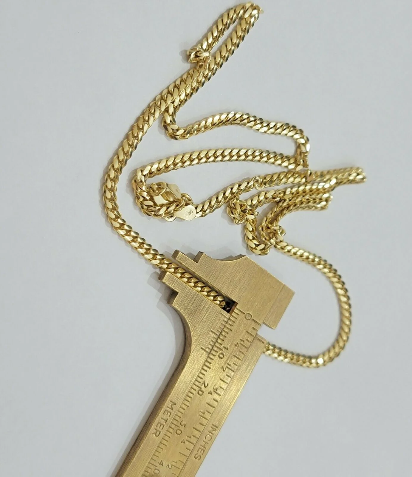 Real 10k Gold Chain Miami Cuban Solid Link Necklace 20" 22" 24" Inch 3mm 10KT - Image 7