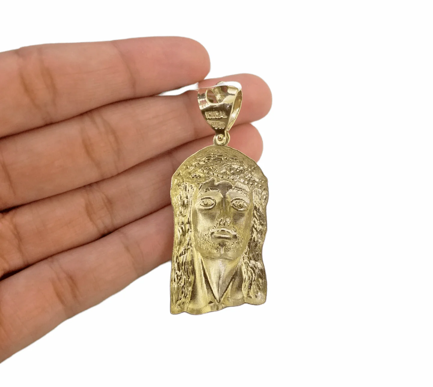 REAL 10k Gold Chain Necklace Charm Pendant SET, 5mm Miami Cuban Link, Jesus Head - Image 9