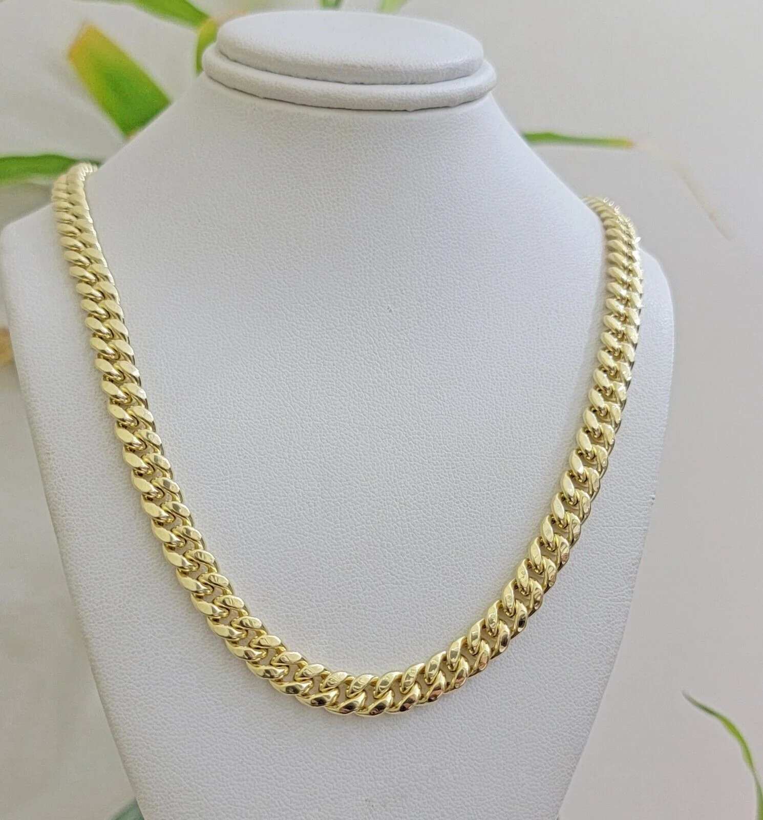 Real 10k Gold Chain Necklace Miami Cuban Link 20 - 30 Inch Men's 10KT 7mm - Image 11