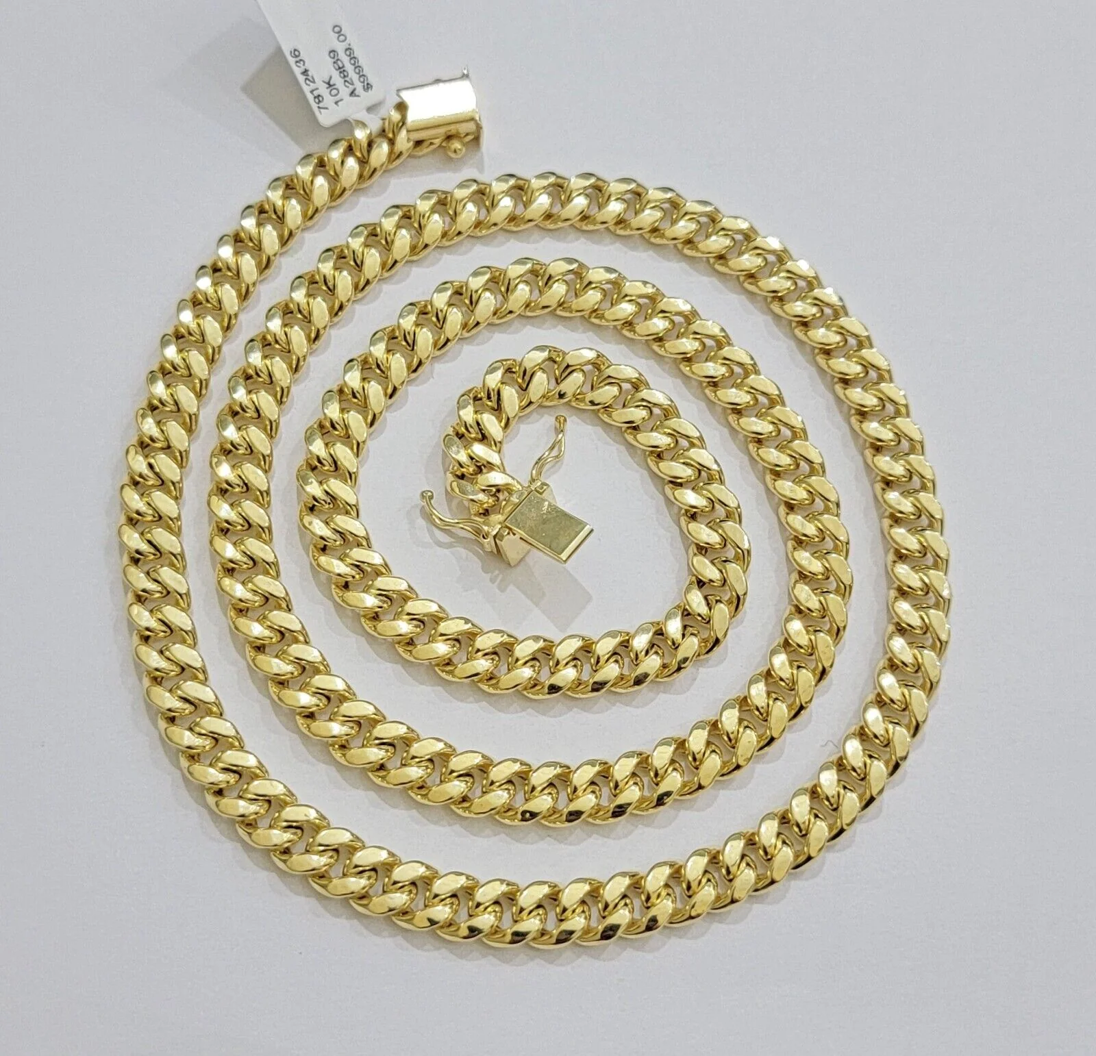 Real 10k Gold Chain Necklace Miami Cuban Link 20 - 30 Inch Men's 10KT 7mm - Image 2