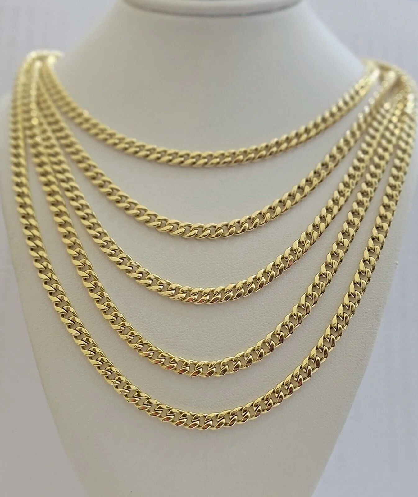 Real 10k Gold chain Necklace Miami Cuban Link 5mm 16"-28" 10kt Yellow Men Women - Image 3