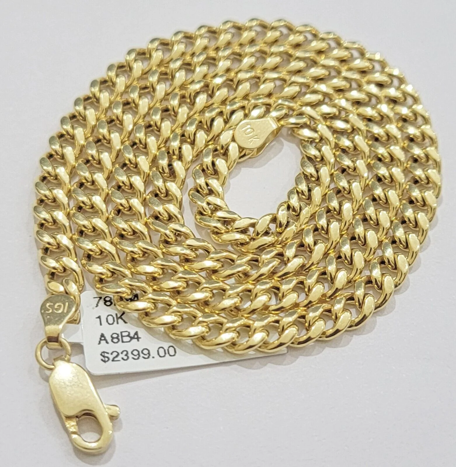 Real 10k Gold chain Necklace Miami Cuban Link 5mm 16"-28" 10kt Yellow Men Women - Image 5