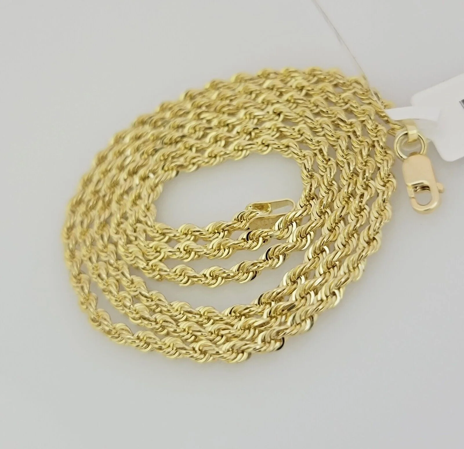 Real 10k Gold Chain Necklace Rope 22 Inch 2.5mm Diamond Cut Solid 10kt Men Women - Image 6
