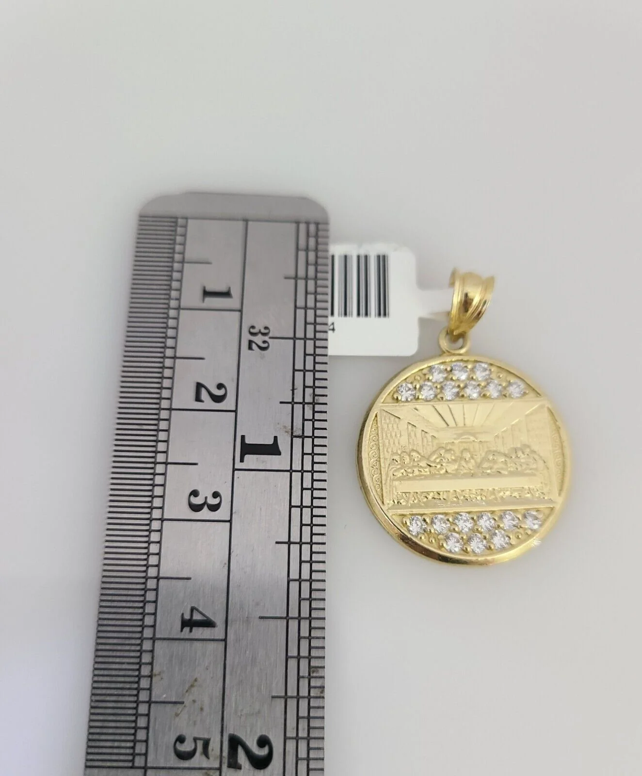Real 10k Gold Chain Pendant SET Last Supper Charm Miami Cuban Link Necklace 2mm - Image 6