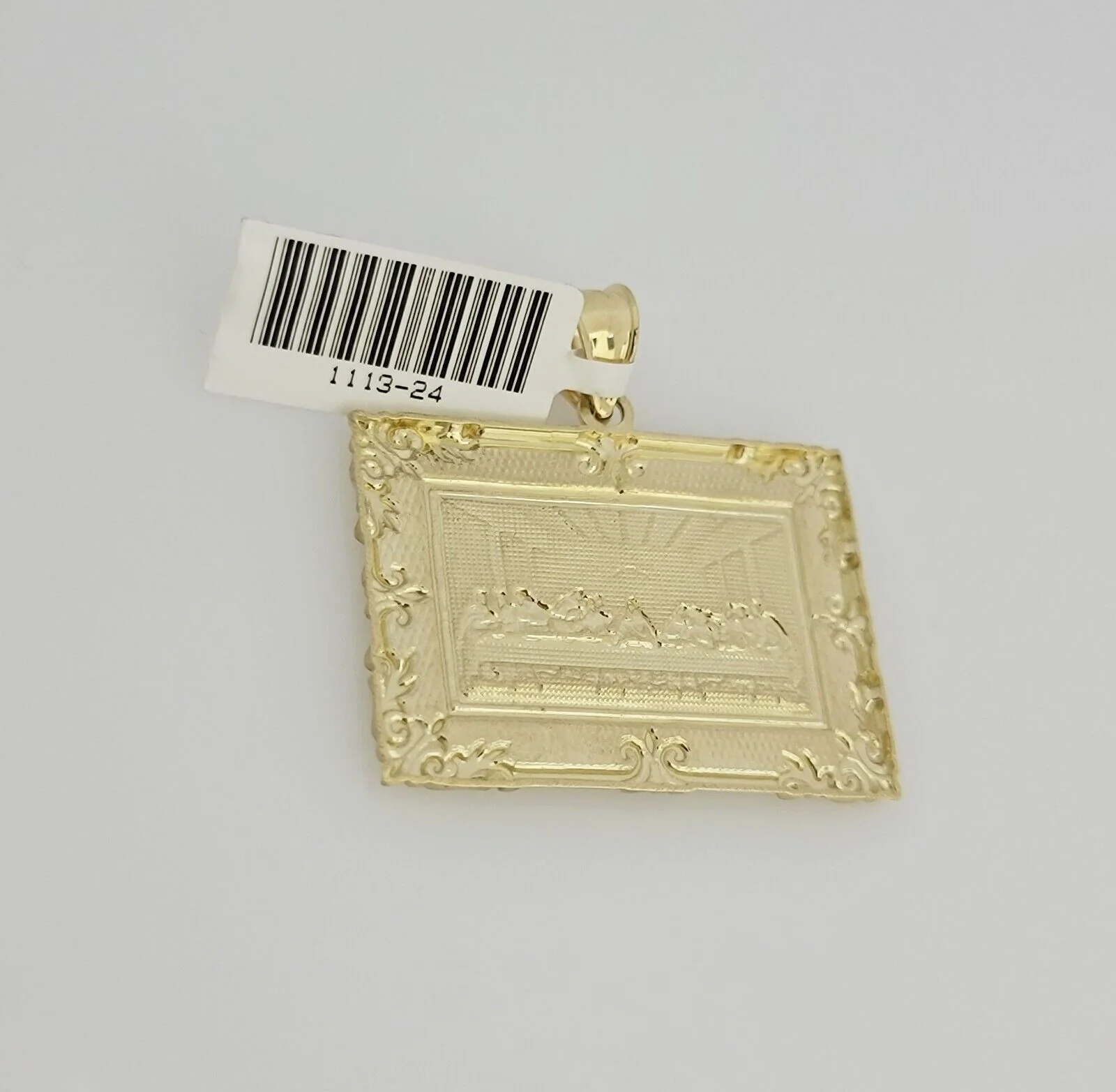 Real 10k Gold Chain Solid Rope Necklace Pendant SET Last supper Charm 4mm 26" - Image 6