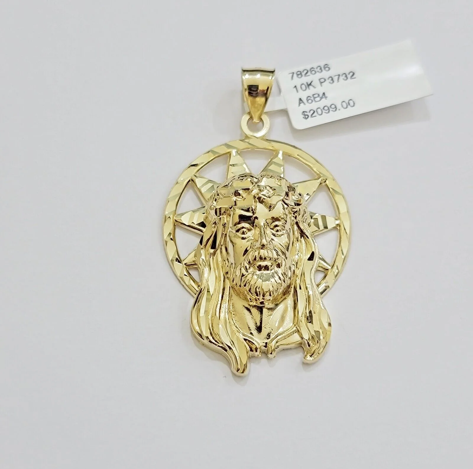 Real 10k Gold Charm Pendant Jesus Head 10kt Yellow Gold Genuine for Men's
