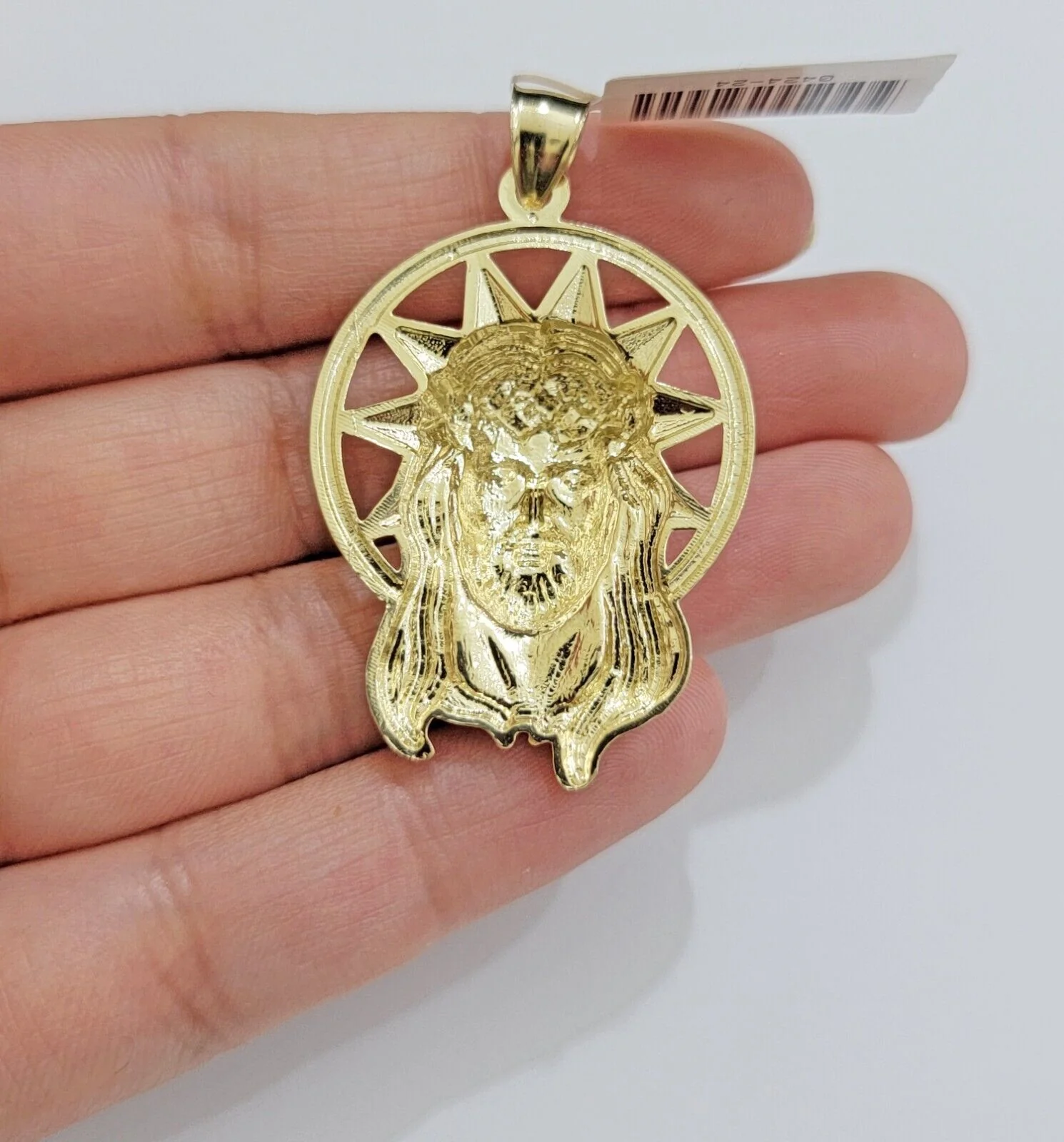 Real 10k Gold Charm Pendant Jesus Head 10kt Yellow Gold Genuine for Men's - Image 7