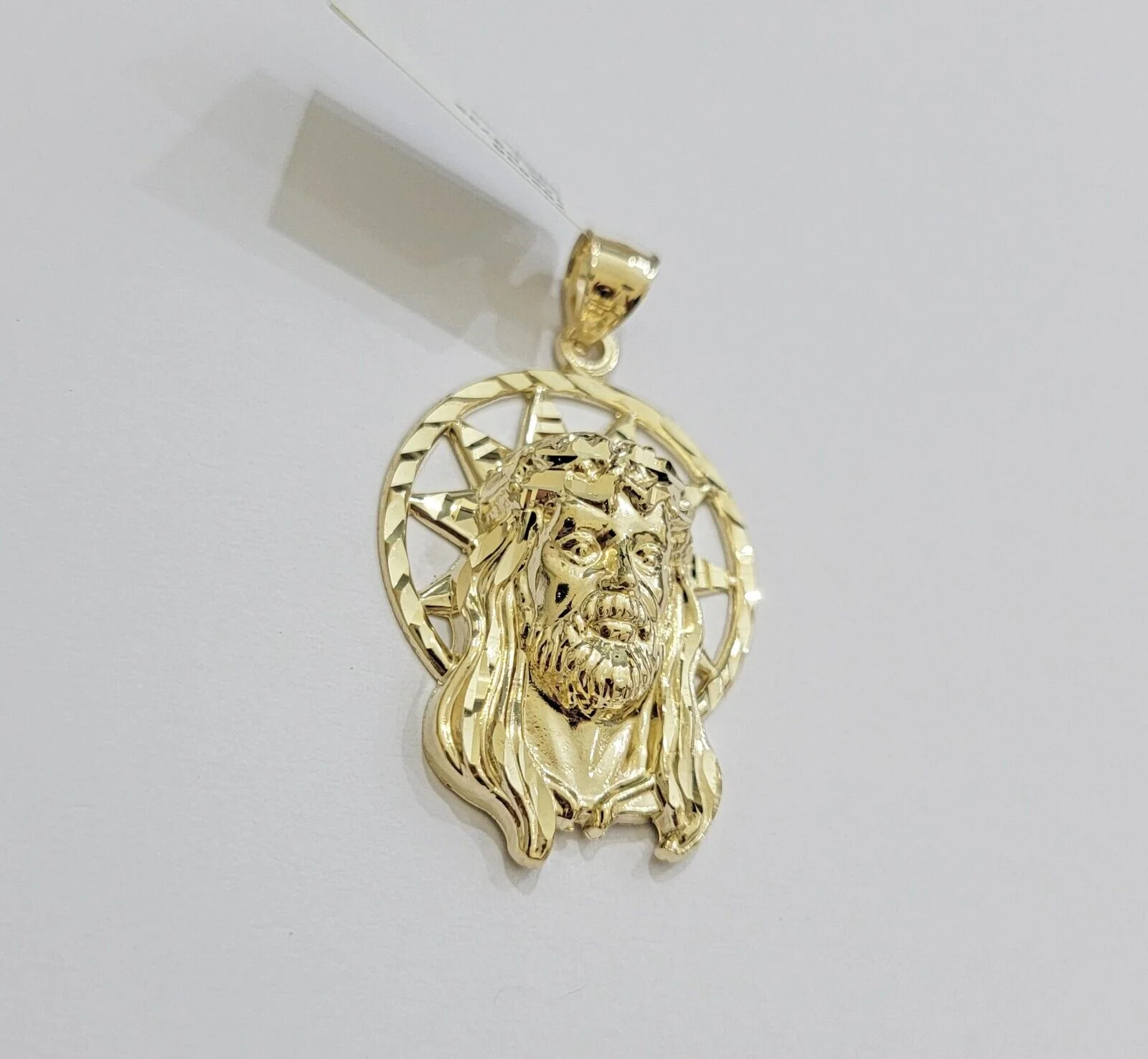 Real 10k Gold Charm Pendant Jesus Head 10kt Yellow Gold Genuine for Men's - Image 8