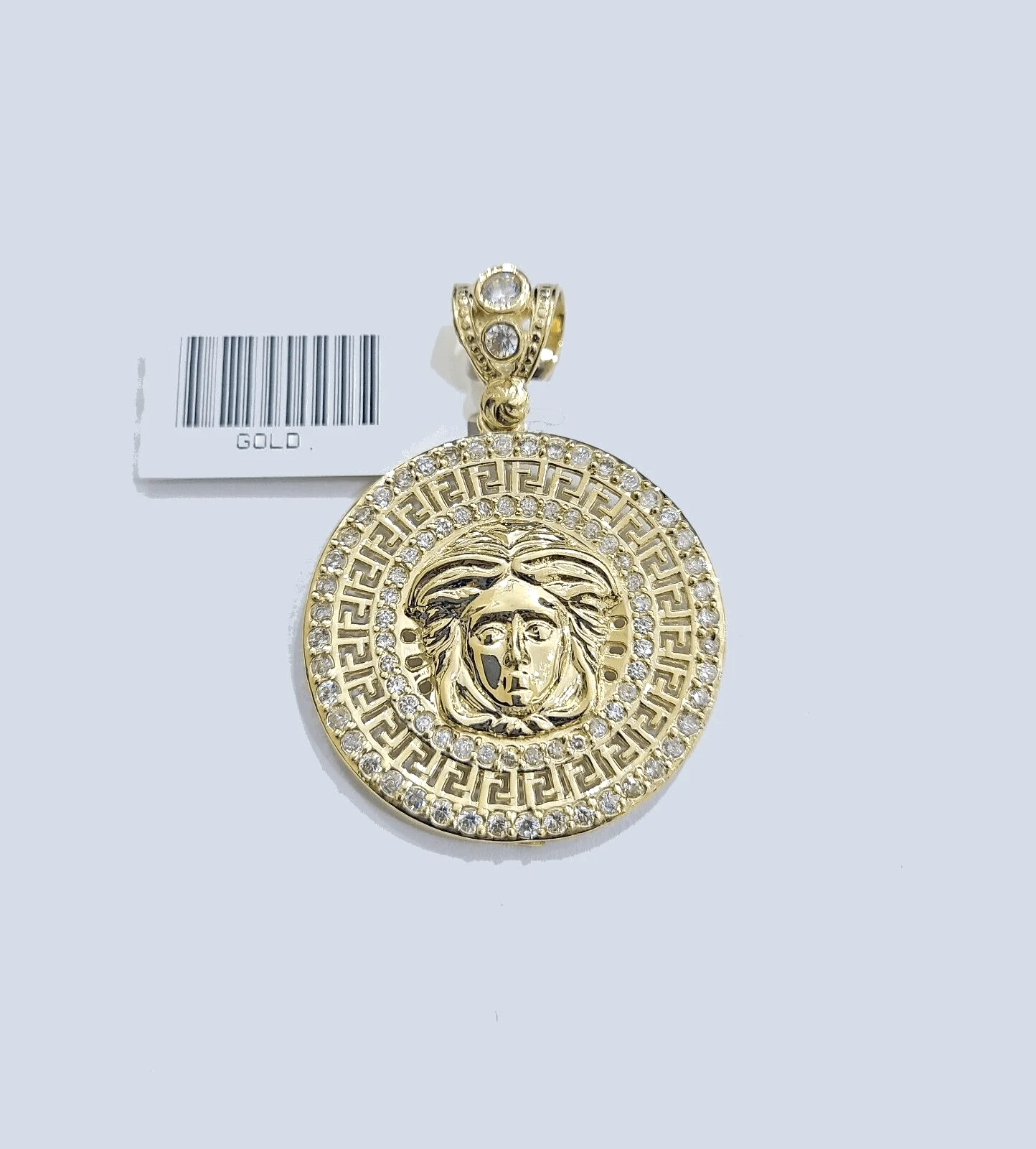 Real 10k Gold Circular Charm 10kt Yellow Gold Pendant Men Women - Image 2