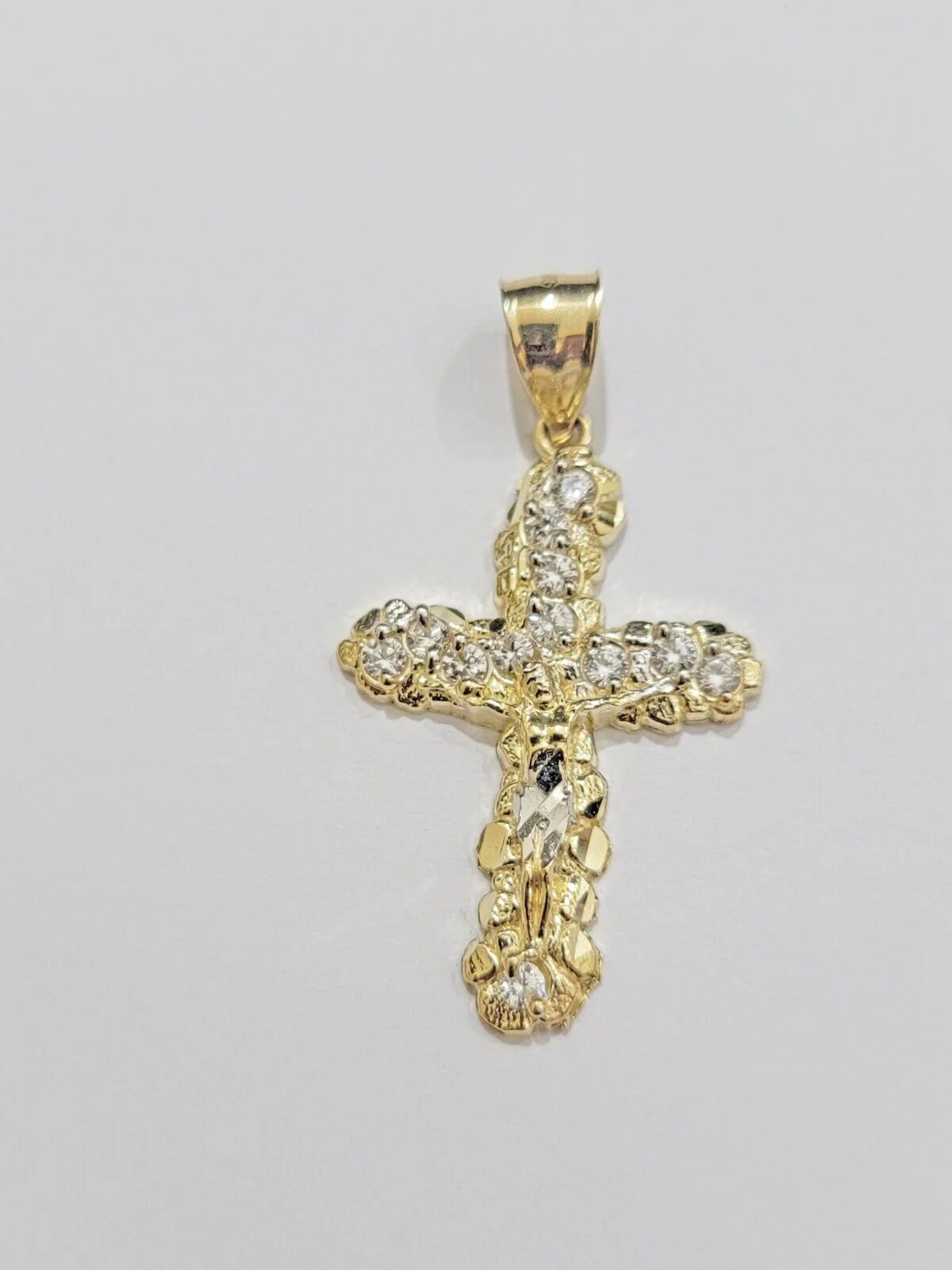 Real 10k Gold Cross Charm pendant & Franco Chain Necklace 2.5mm 24" Men Women - Image 10