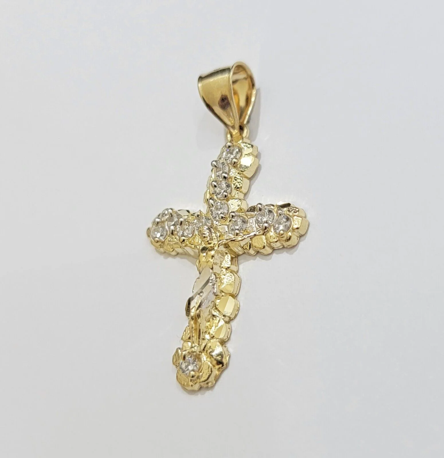 Real 10k Gold Cross Charm pendant & Franco Chain Necklace 2.5mm 24" Men Women - Image 9