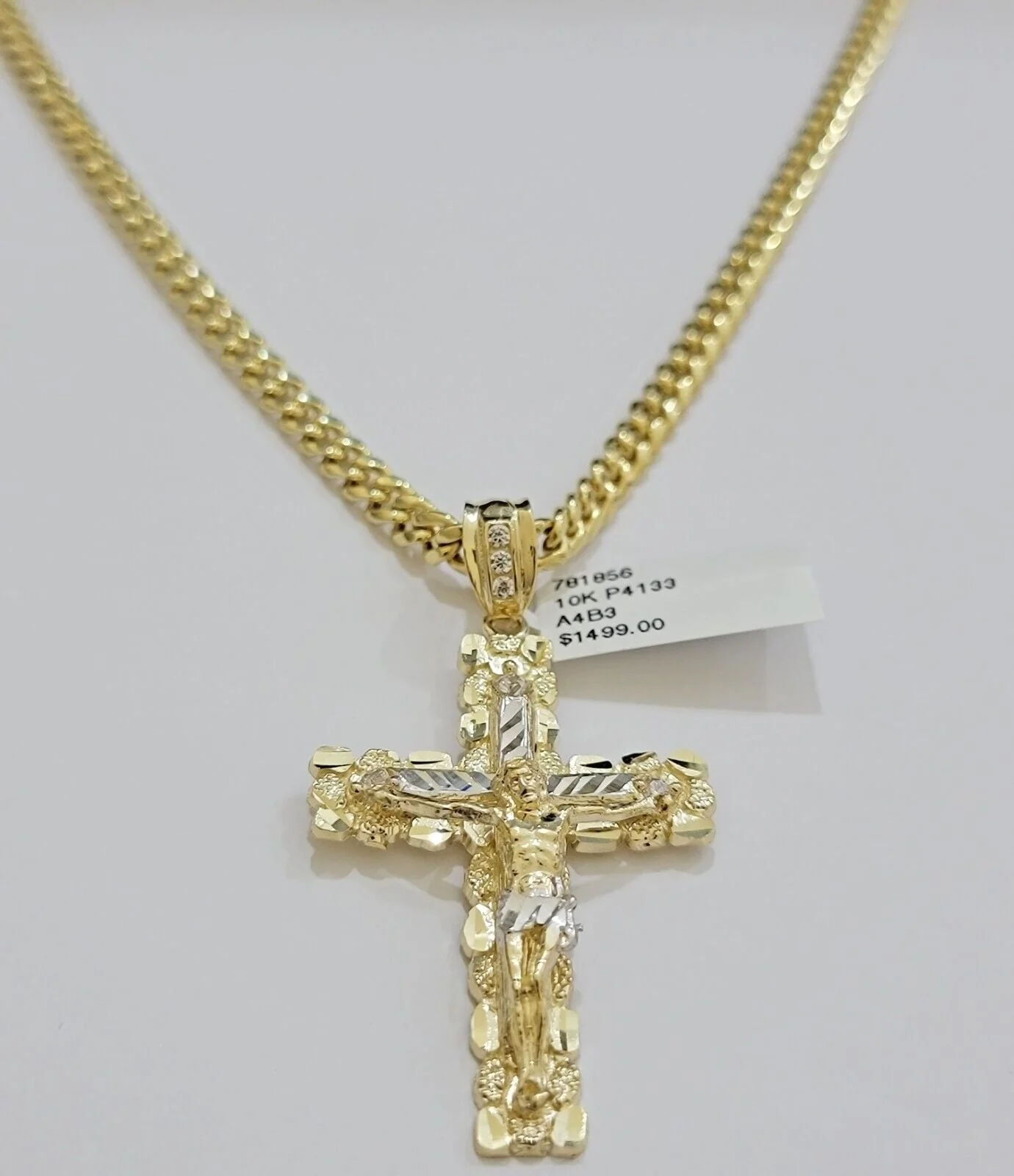 Real 10k Gold Cross Pendant Necklace 24 Inch SET Chain 5mm Miami Cuban Link 10KT - Image 10