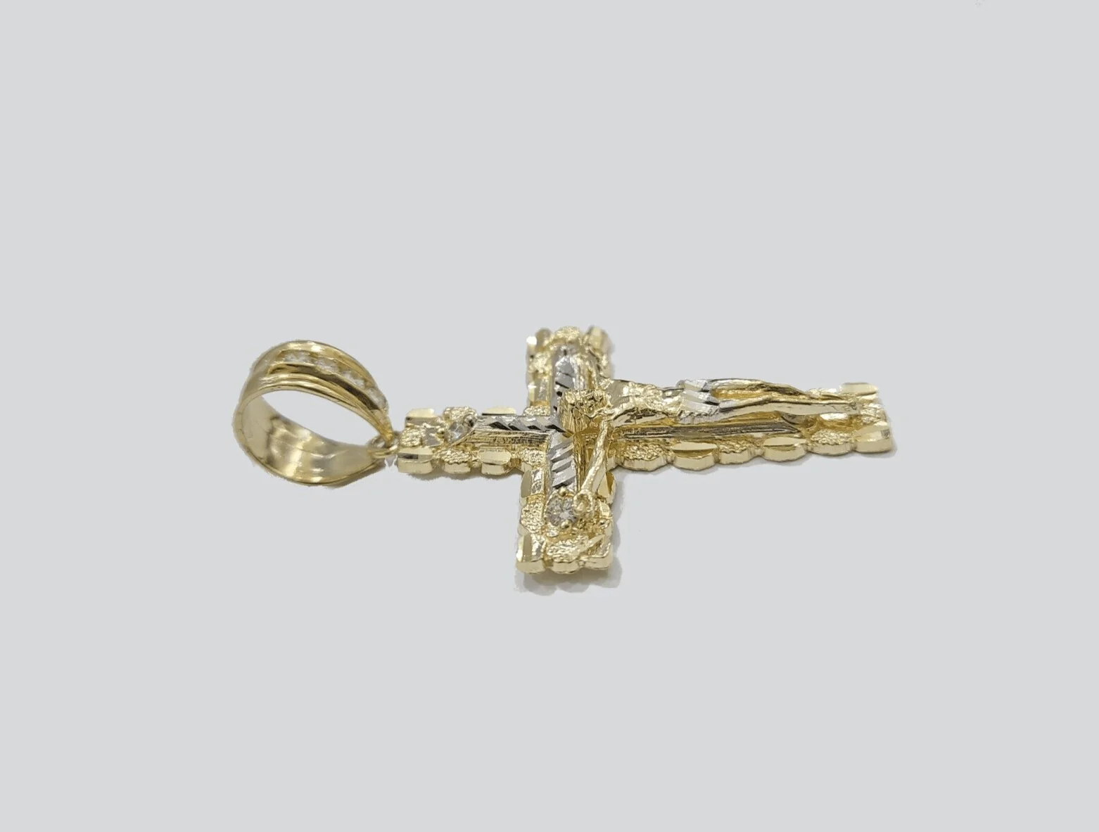 Real 10k Gold Cross Pendant Necklace 24 Inch SET Chain 5mm Miami Cuban Link 10KT - Image 13