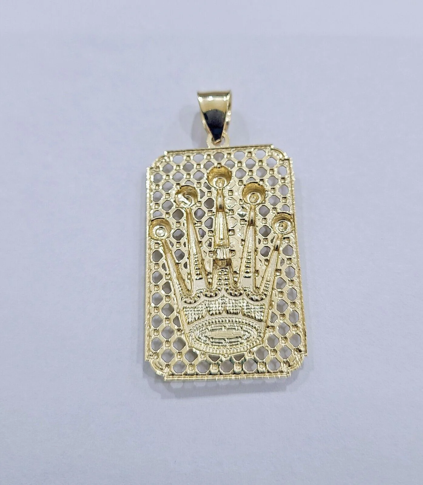 Real 10k Gold Crown Charm Pendant 10kt Yellow Gold Men - Image 6