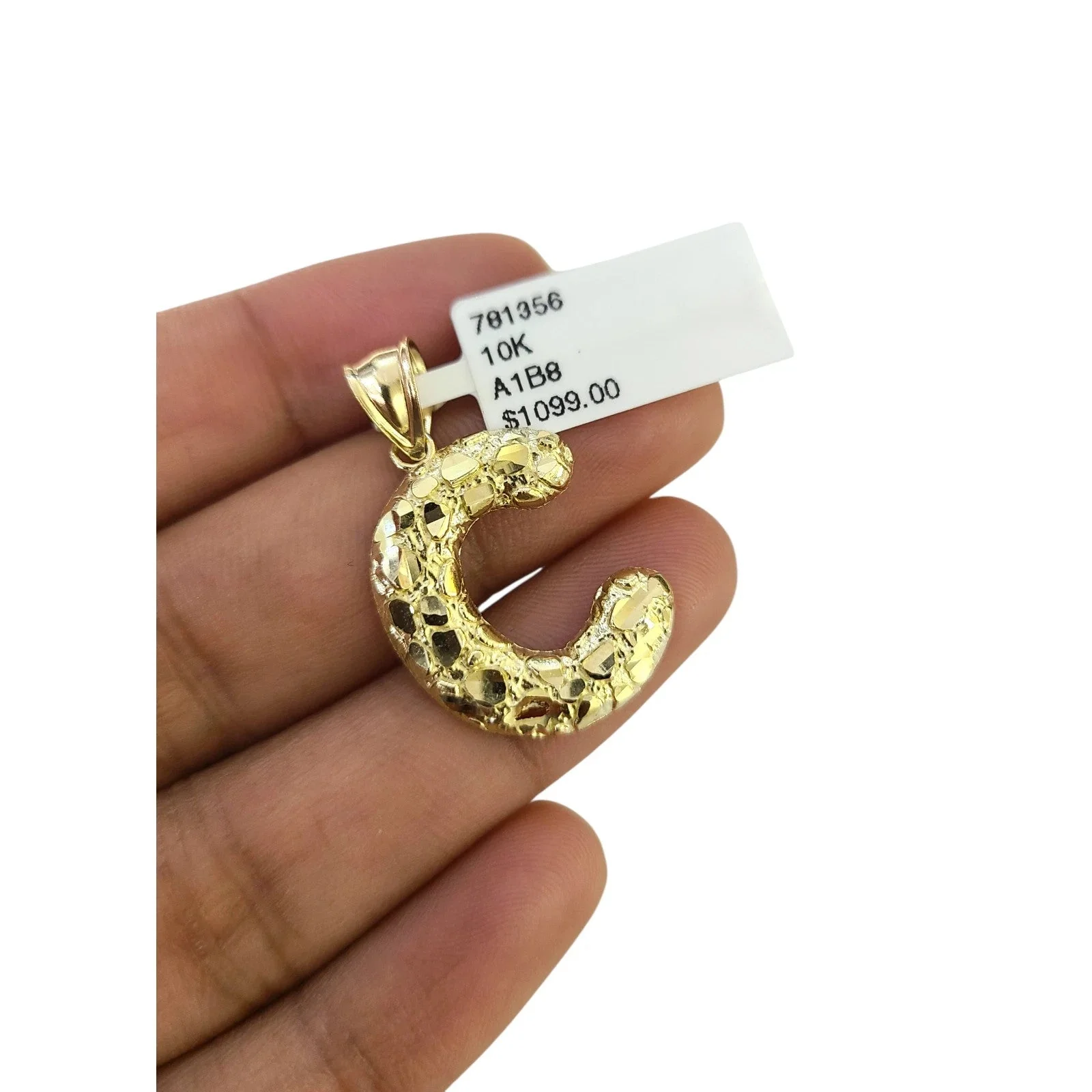 Real 10k Gold Franco Chain C Initial Charm Pendant Necklace SET 2.5mm 16"-26" - Image 5