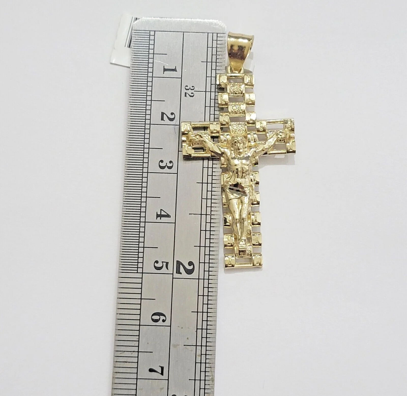 Real 10k Gold Franco chain & Jesus Cross Charm pendant , 3mm Necklace ,Men Women - Image 6