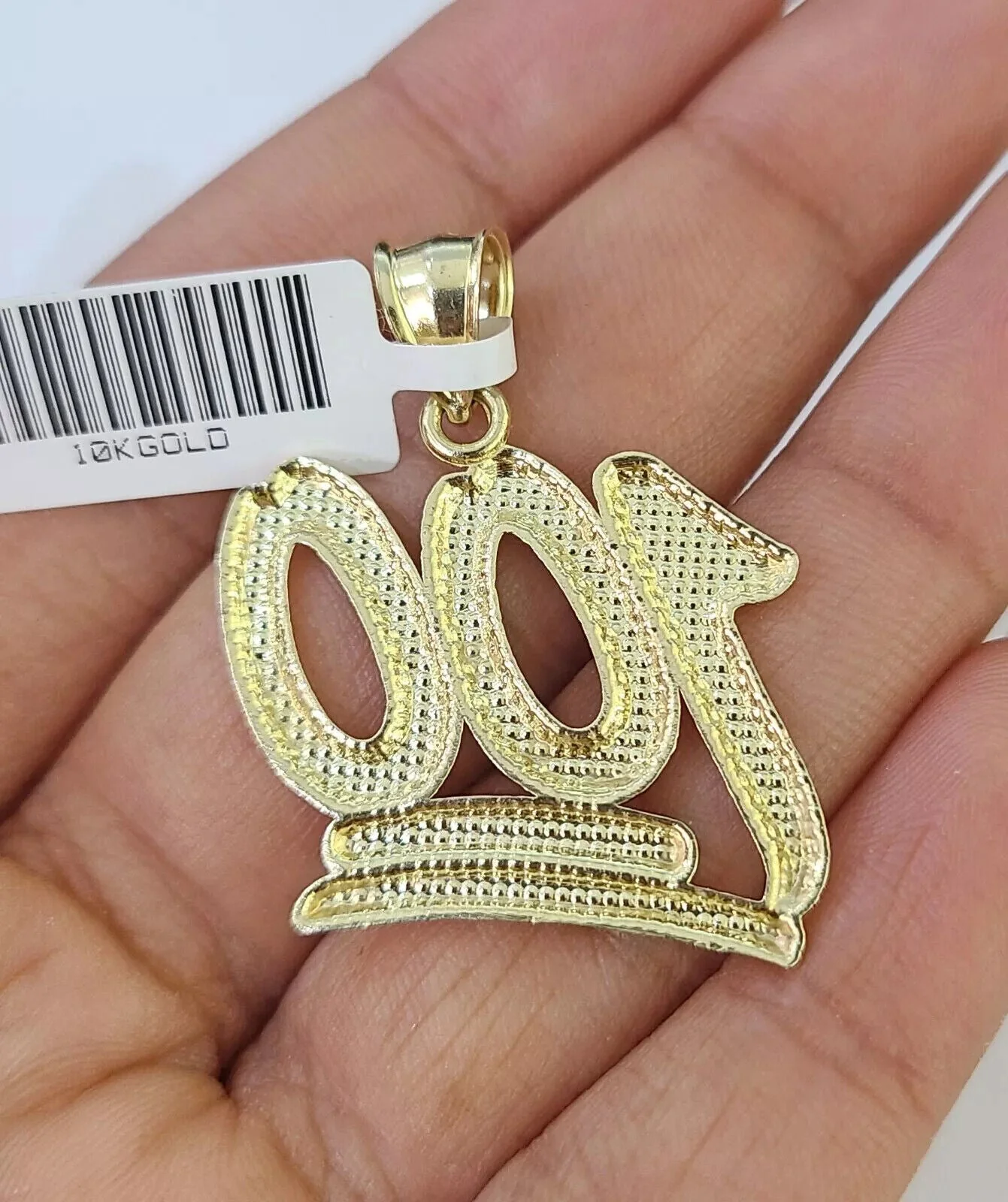 Real 10k Gold Franco Chain Necklace With 100 Sign Charm Pendant SET 18-26 inch - Image 6