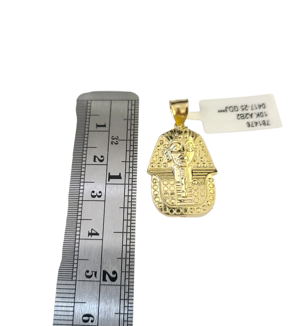 Real 10k Gold Franco Necklace Chain Pharaoh Head Charm 2.5mm 18"-26" Pendant SET - Image 6