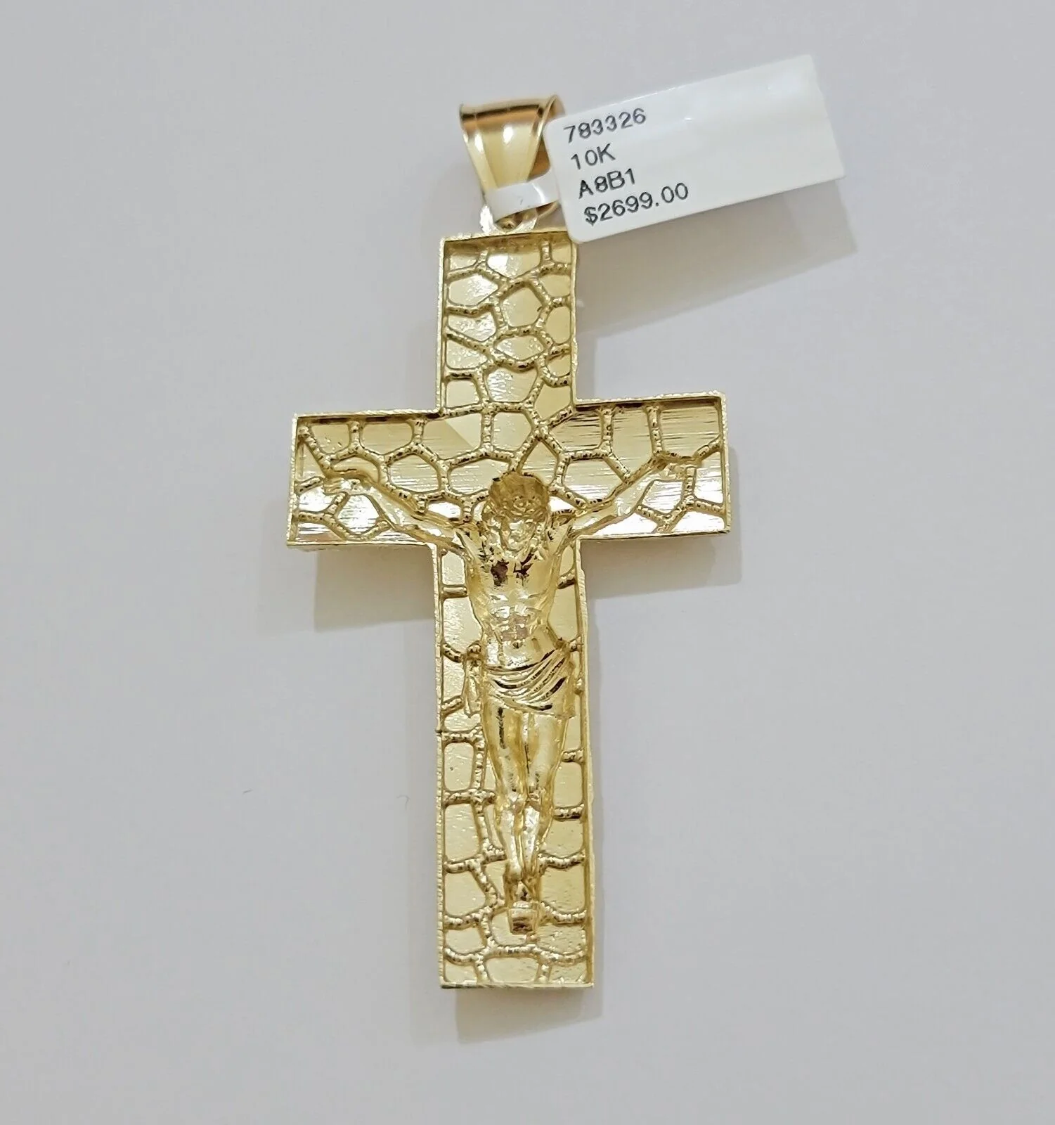 REAL 10k Gold Franco Necklace Nugget Cross Pendant SET 20" - 26 Inch 3mm Chain - Image 9