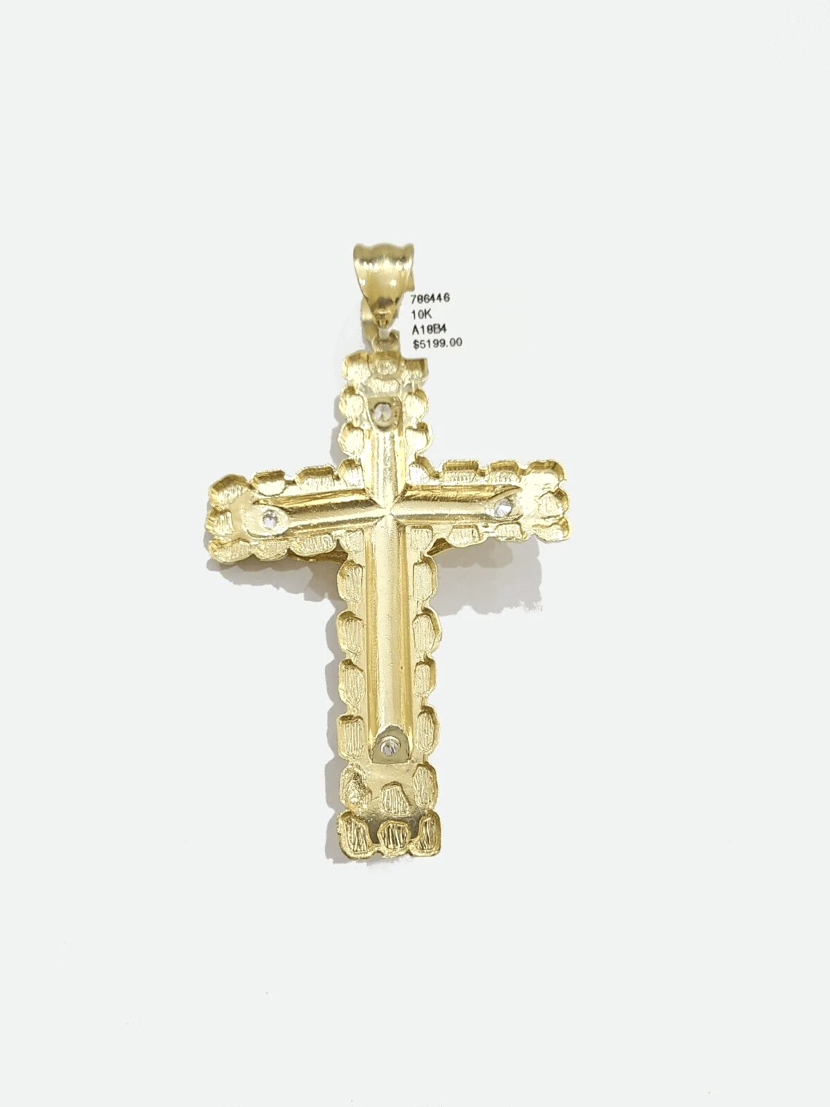 Real 10k Gold Jesus Cross Charm Pendant 3.5'' Inch 10KT  Yellow Gold - Image 5