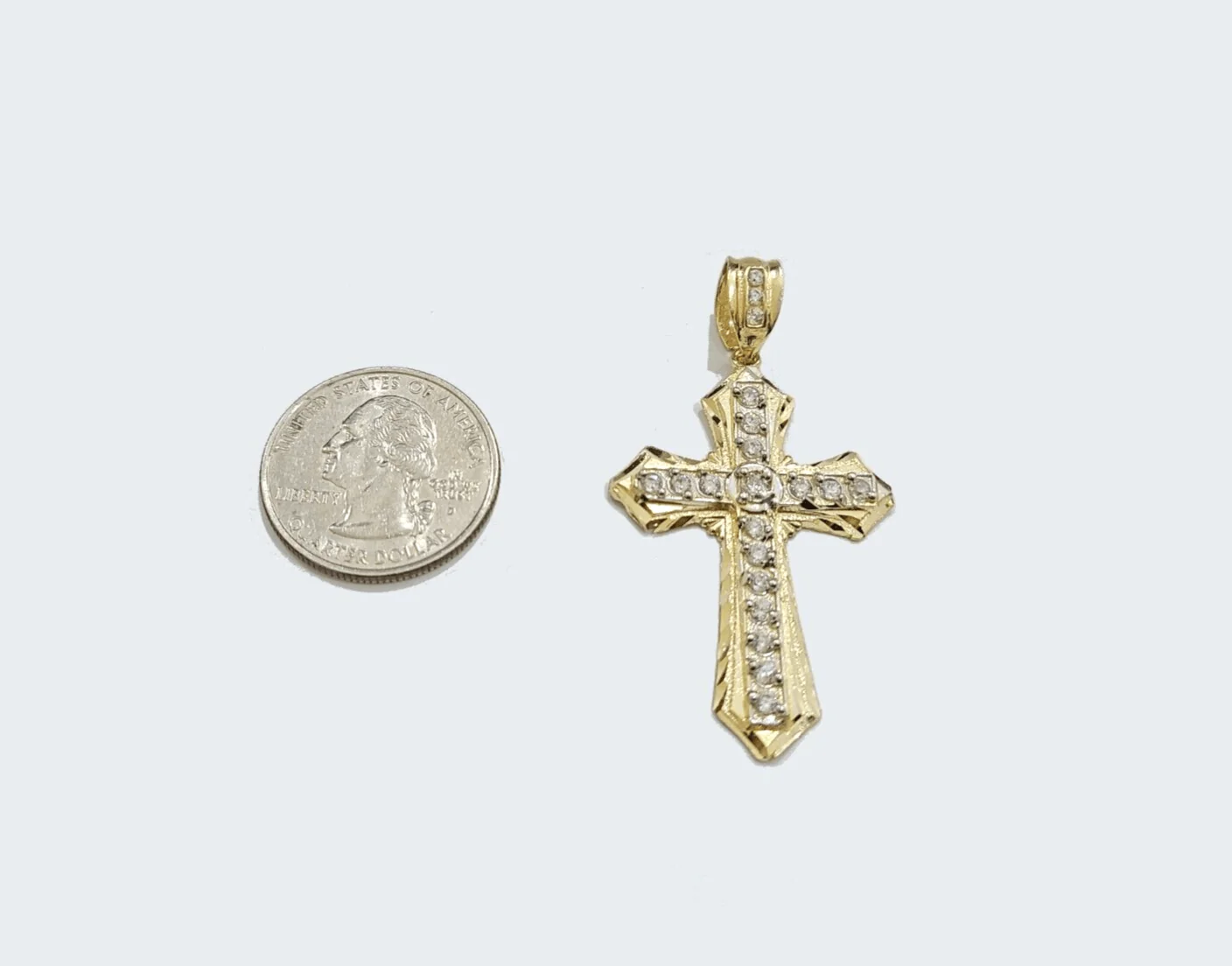 Real 10k Gold Jesus Crucifix Cross Pendant Charm 10kt Yellow 2'' Inch For Chain - Image 4