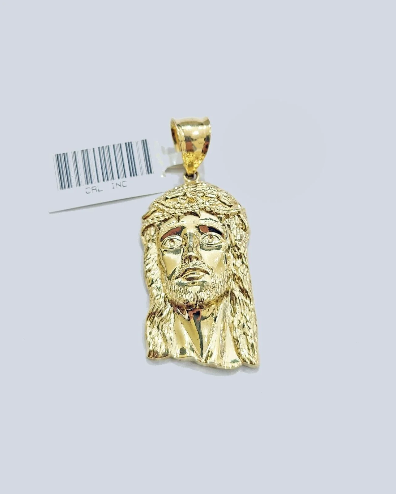 Real 10k Gold Jesus Head Charm Pendant 1.5'' Inch 10KT Yellow Gold - Image 2