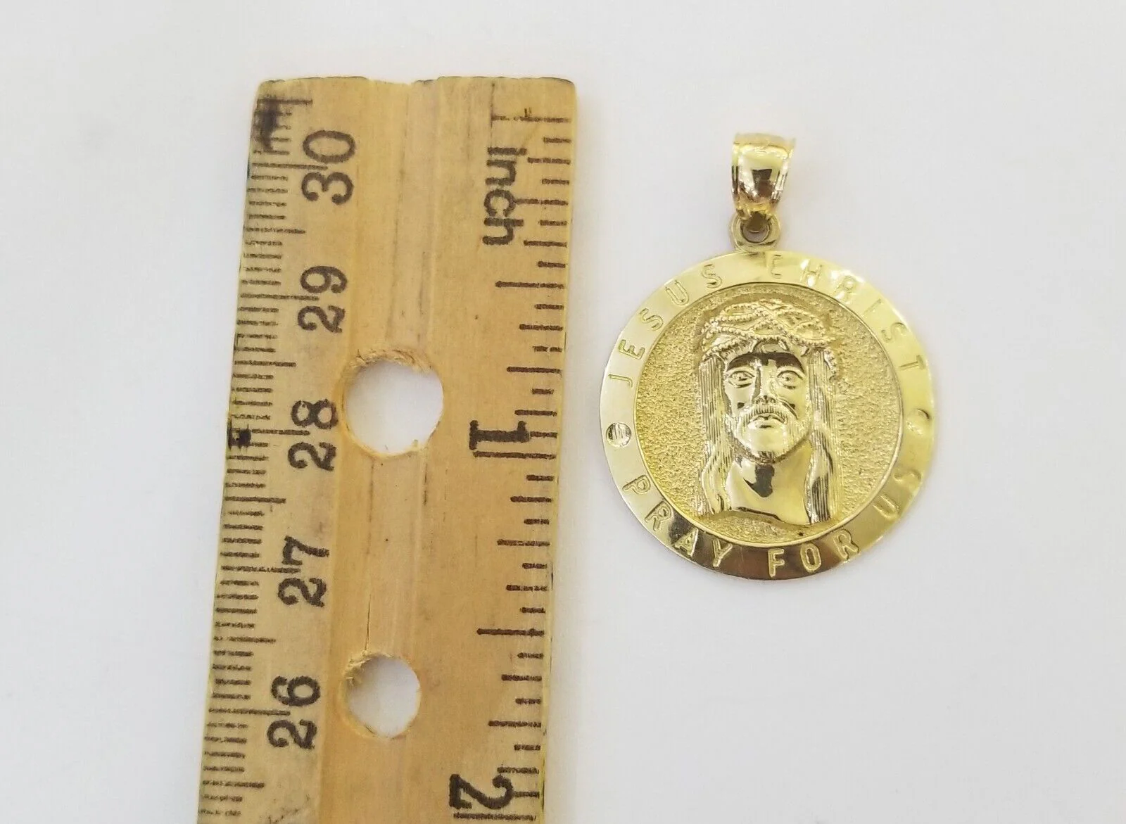 Real 10k Gold Jesus Pendant Miami Cuban link Chain 4mm 26" Set - Image 3