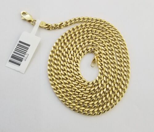 Real 10k Gold Jesus Pendant Miami Cuban link Chain 4mm 26" Set - Image 4