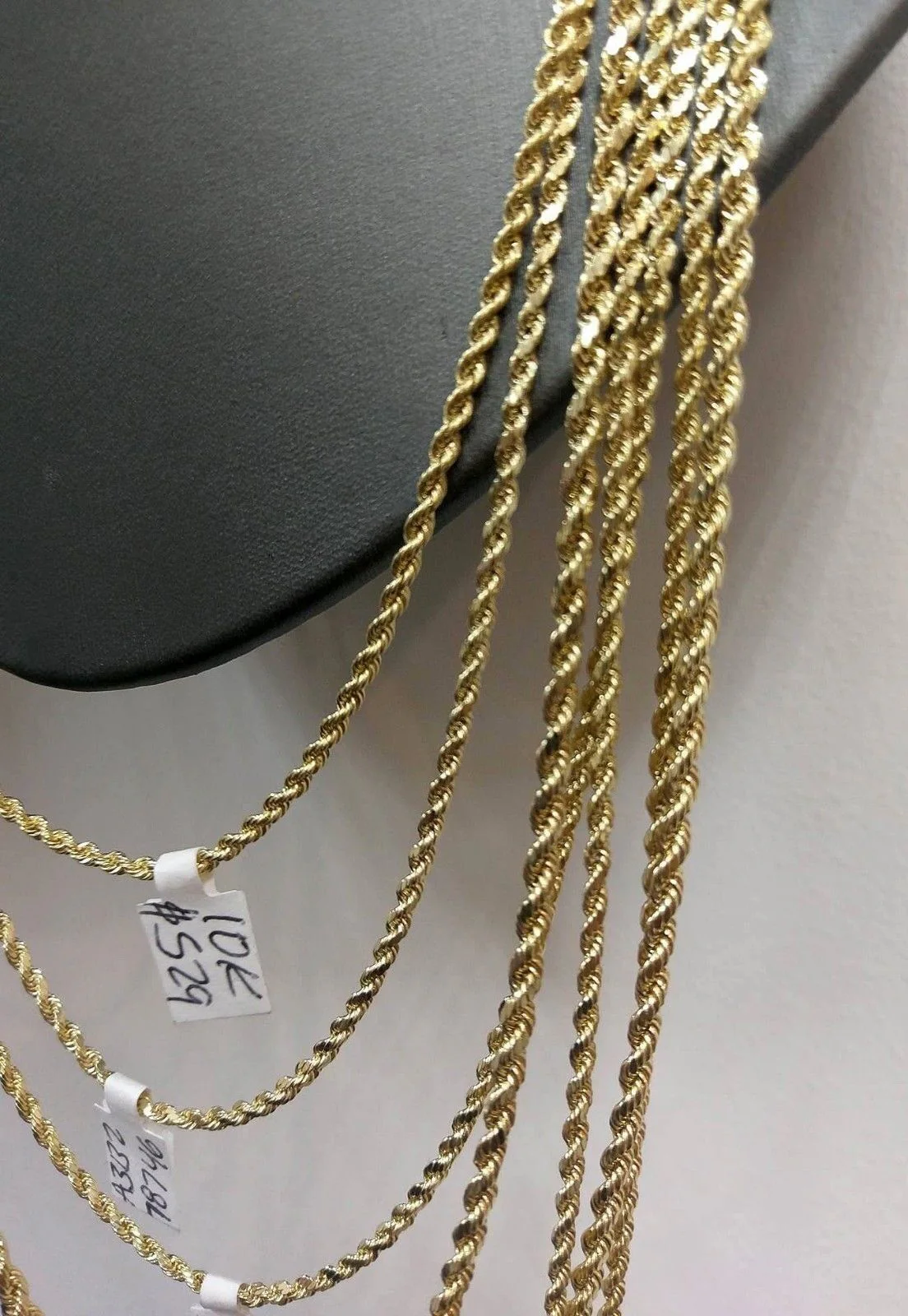 REAL 10k Gold Kids Rope Chain 16 18 20 Inch Necklace 2.5MM - Image 2