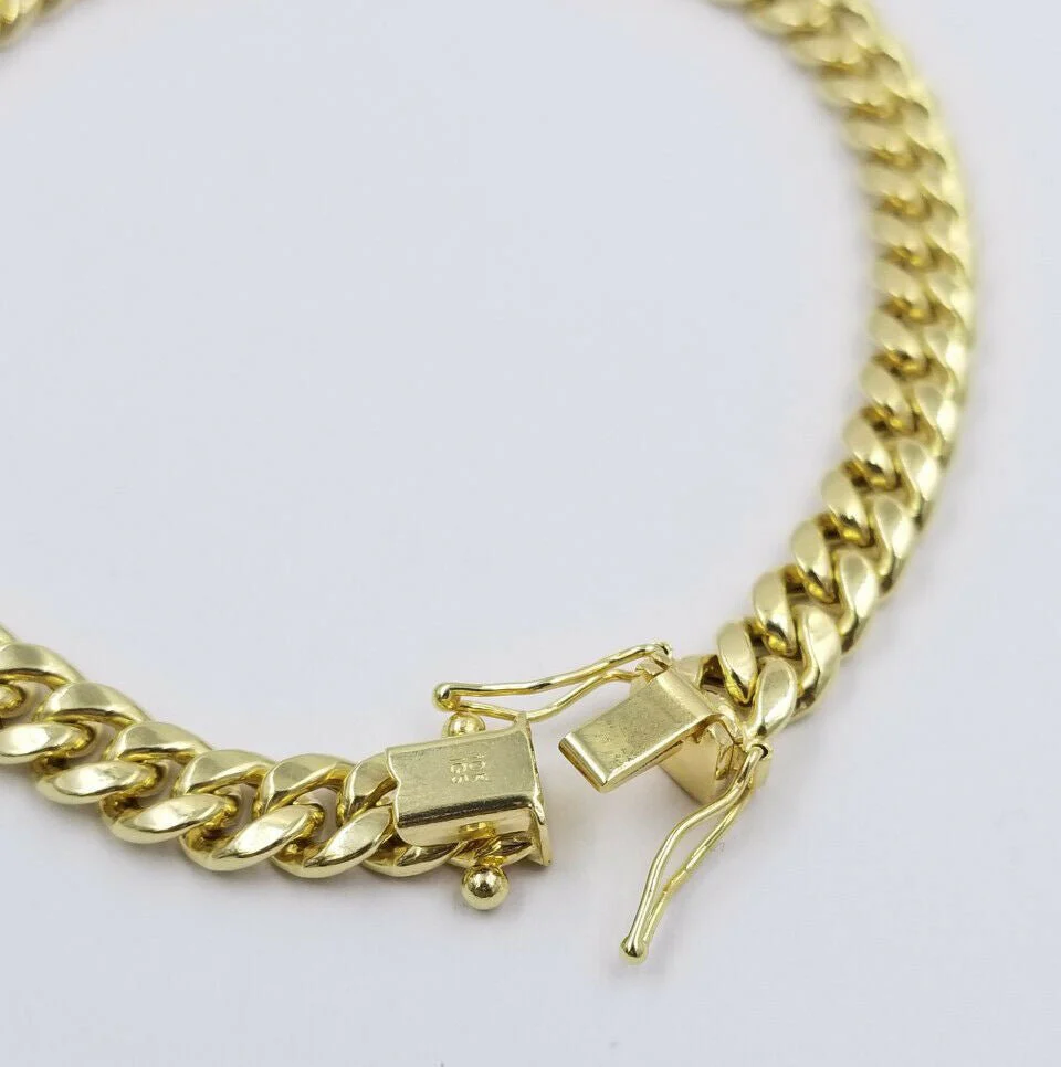 REAL 10k Gold Ladies Miami Cuban Bracelet 7.5" 6mm 10kt Yellow Gold Strong Link - Image 3