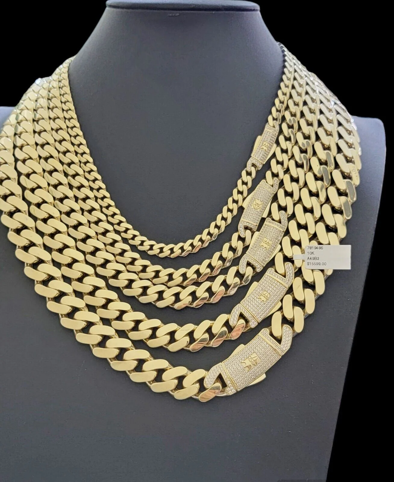 Real 10k Gold Link Chain Necklace Royal Cuban Monaco 7mm 8mm 9mm 11mm 13mm 15mm - Image 6