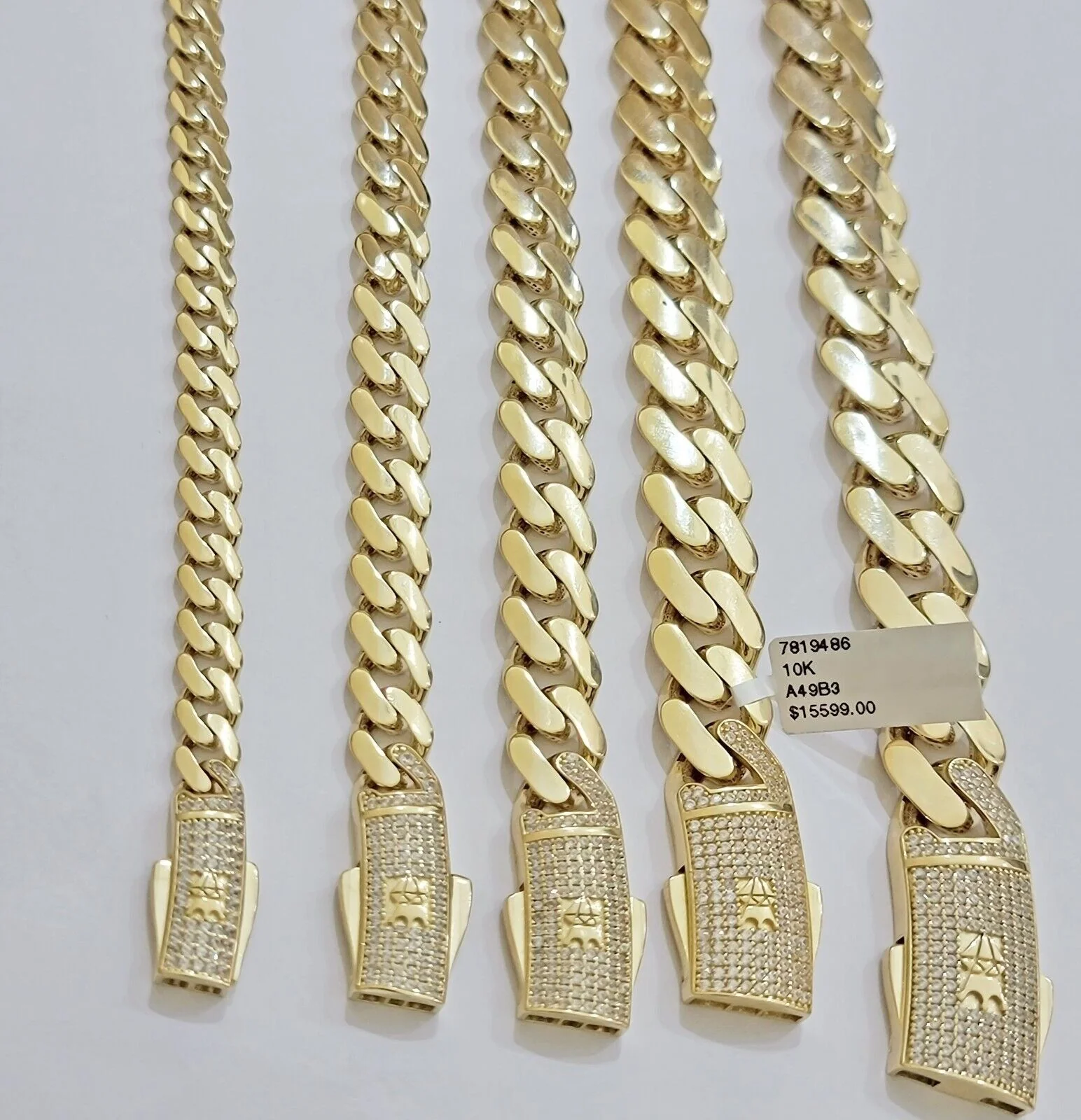 Real 10k Gold Link Chain Necklace Royal Cuban Monaco 7mm 8mm 9mm 11mm 13mm 15mm - Image 8