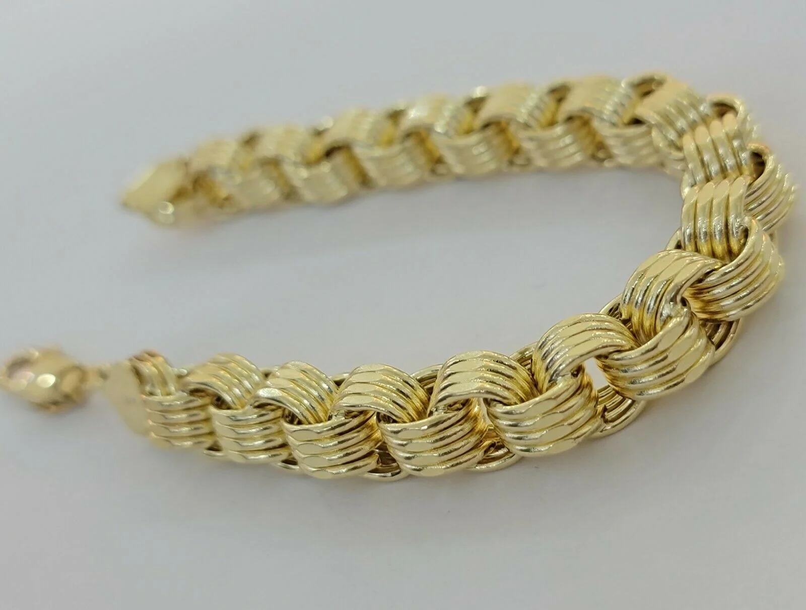 Real 10k Gold Mens Bracelet Byzantine Box 9" 9mm 10kt Yellow Gold Thick, Lobster - Image 5