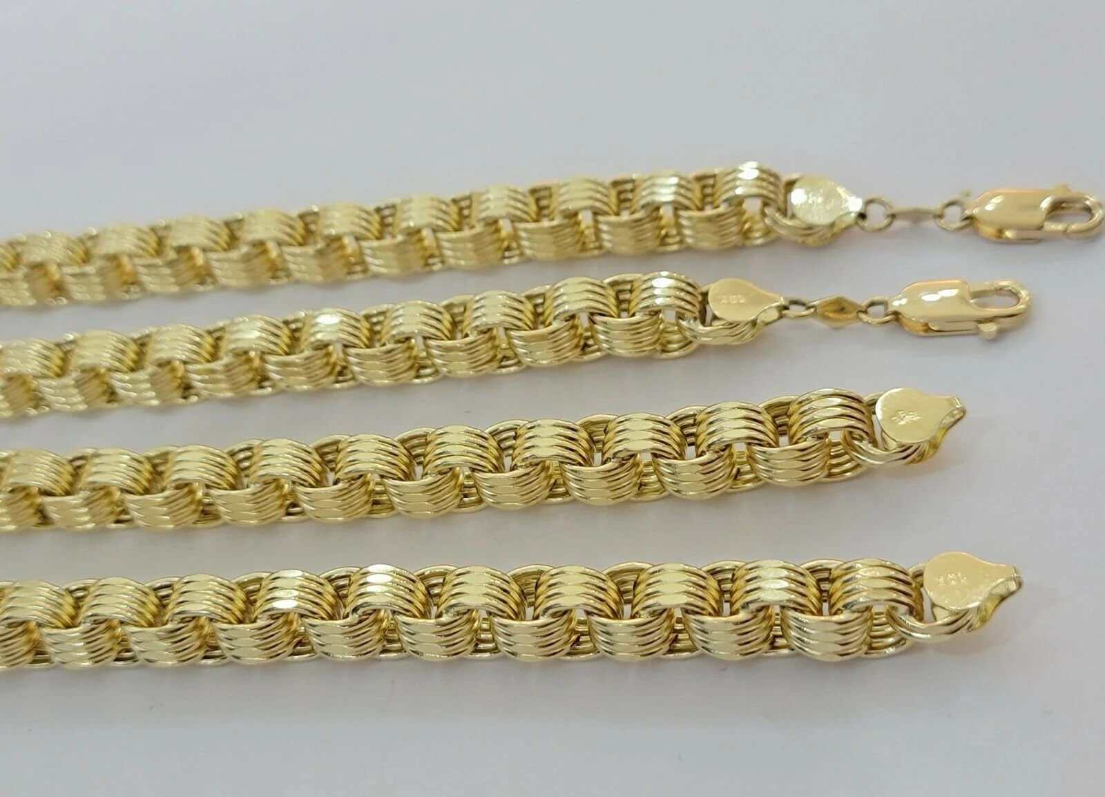 Real 10k Gold Mens Bracelet Byzantine Box 9" 9mm 10kt Yellow Gold Thick, Lobster - Image 7