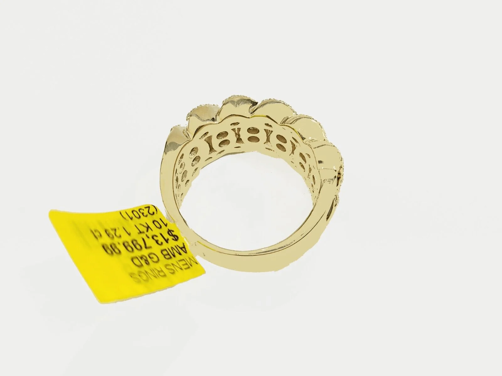 Real 10k Gold Men's Ring size 10 10kt Yellow Gold Wedding Band Diamond 1.29 CT - Image 4