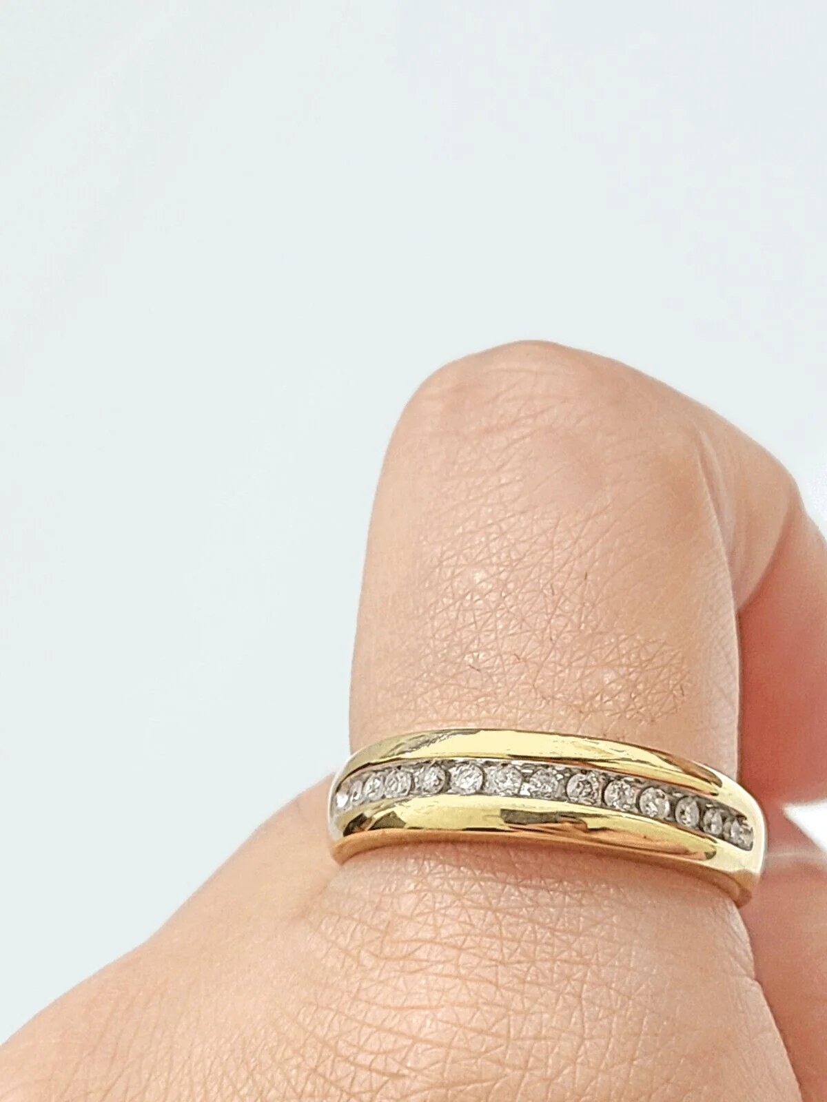Real 10k Gold Men's Ring size 10.5 10kt Yellow gold, Wedding Band Diamond - Image 4