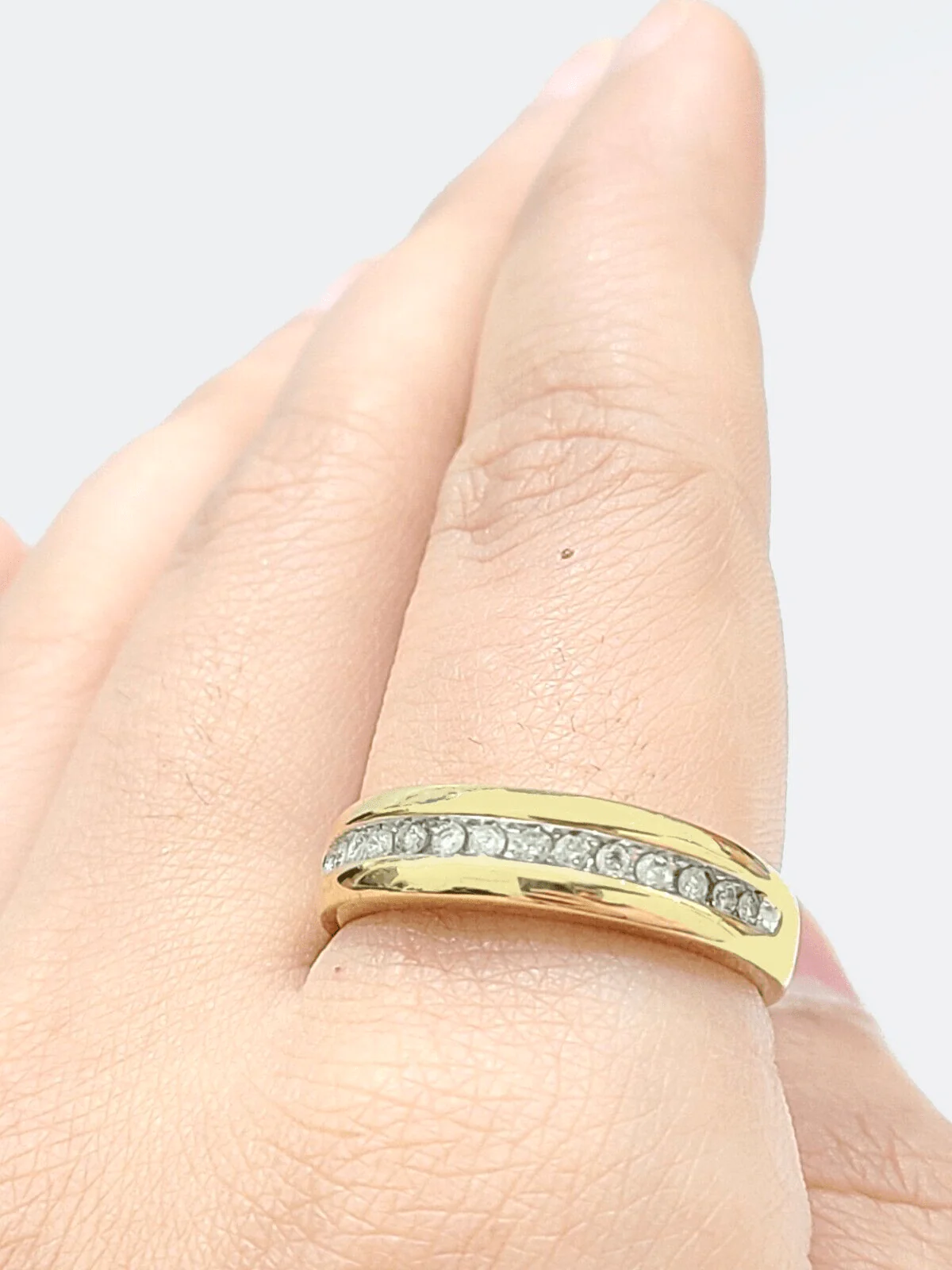 Real 10k Gold Men's Ring size 10.5 10kt Yellow gold, Wedding Band Diamond - Image 5