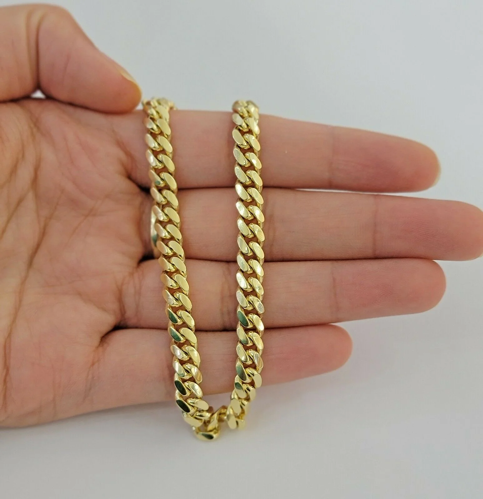 REAL 10k Gold Miami Cuban Bracelet 7" 6mm Solid 10kt Yellow Strong Links LADIES - Image 2