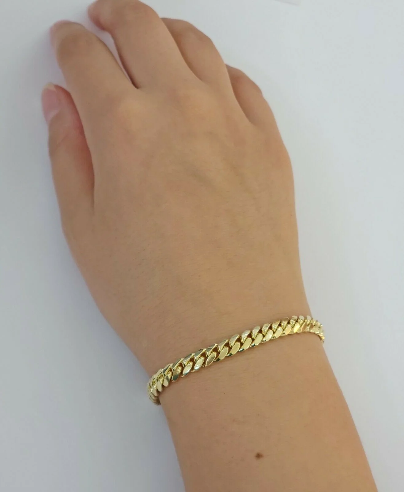 REAL 10k Gold Miami Cuban Bracelet 7" 6mm Solid 10kt Yellow Strong Links LADIES - Image 4