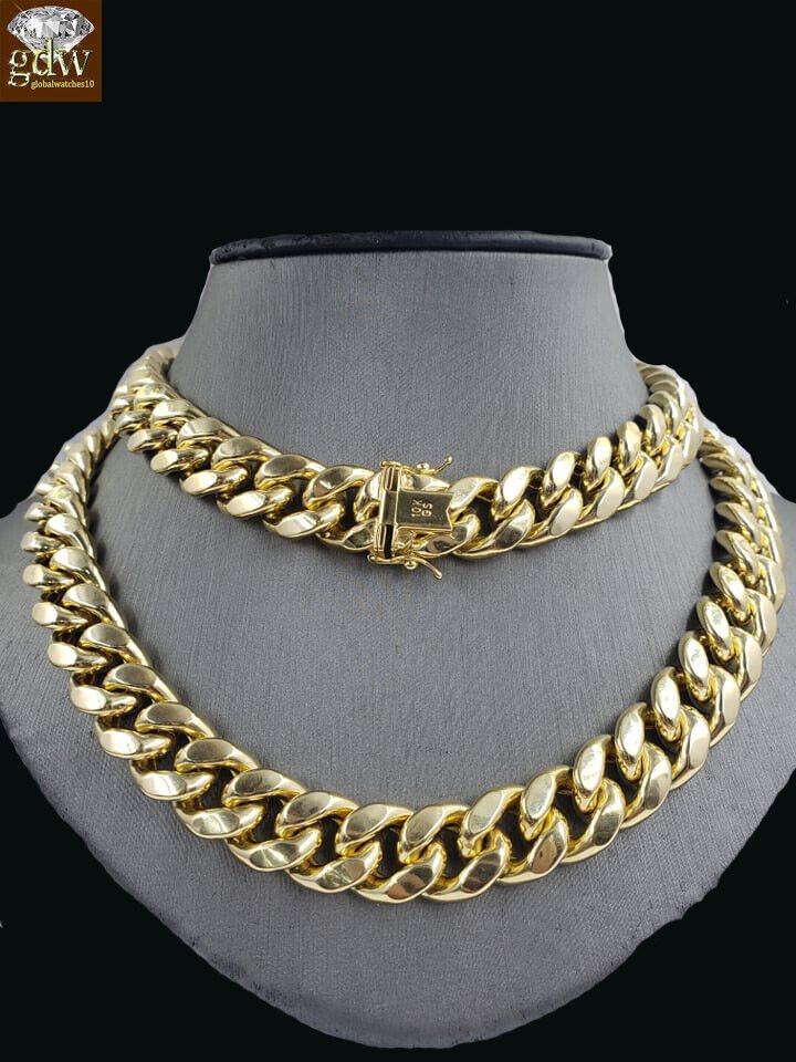 REAL 10k Gold Miami Cuban Chain 13mm 26" Link Necklace Chain 10kt Yellow Gold