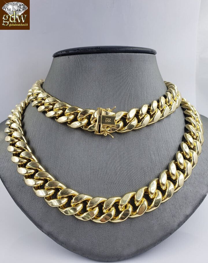 REAL 10k Gold Miami Cuban Chain 13mm 26" Link Necklace Chain 10kt Yellow Gold - Image 3