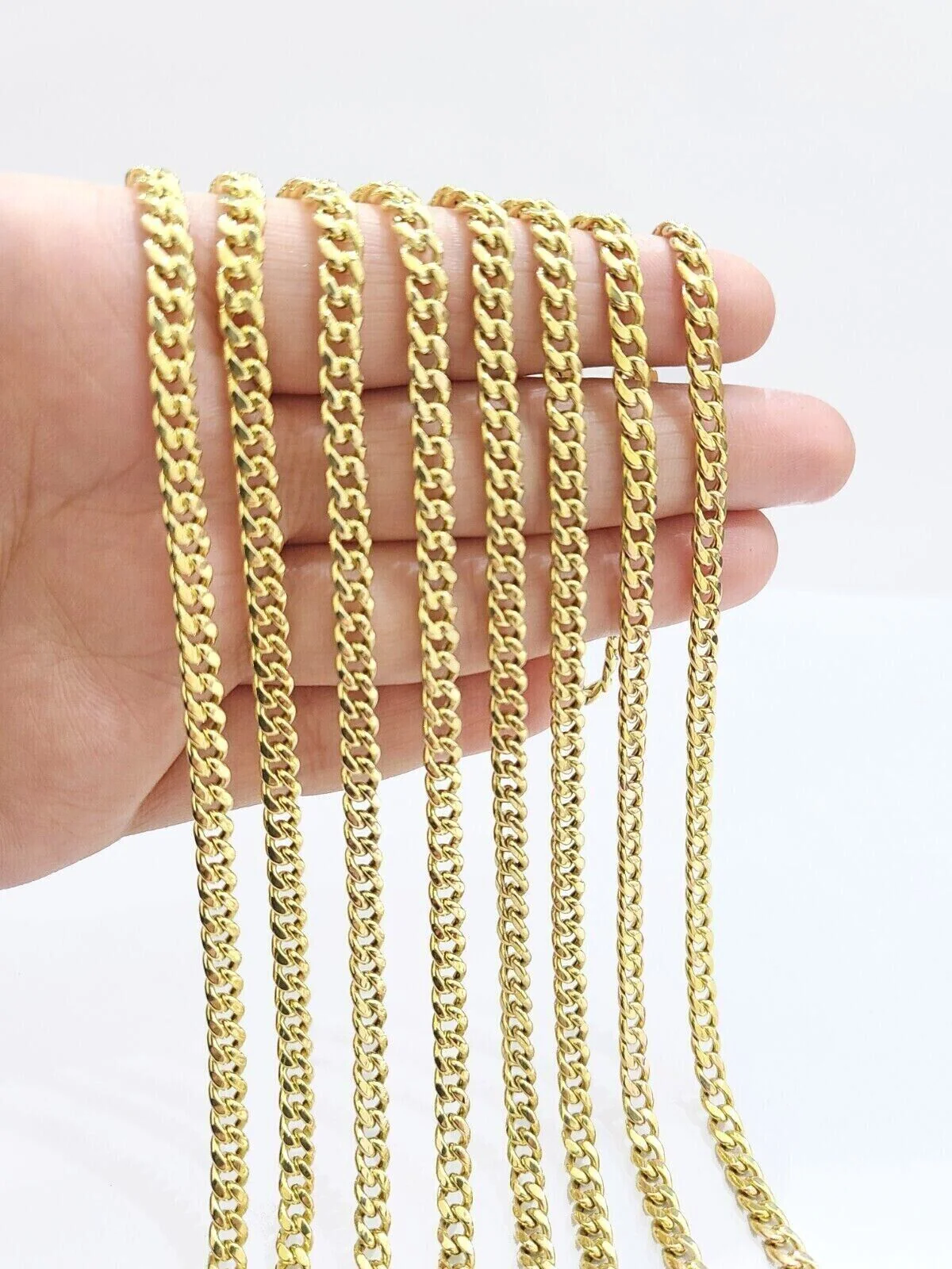 Real 10k Gold Miami Cuban Chain 5mm 24" Inch Necklace Cross Pendant 10kt Charm - Image 4