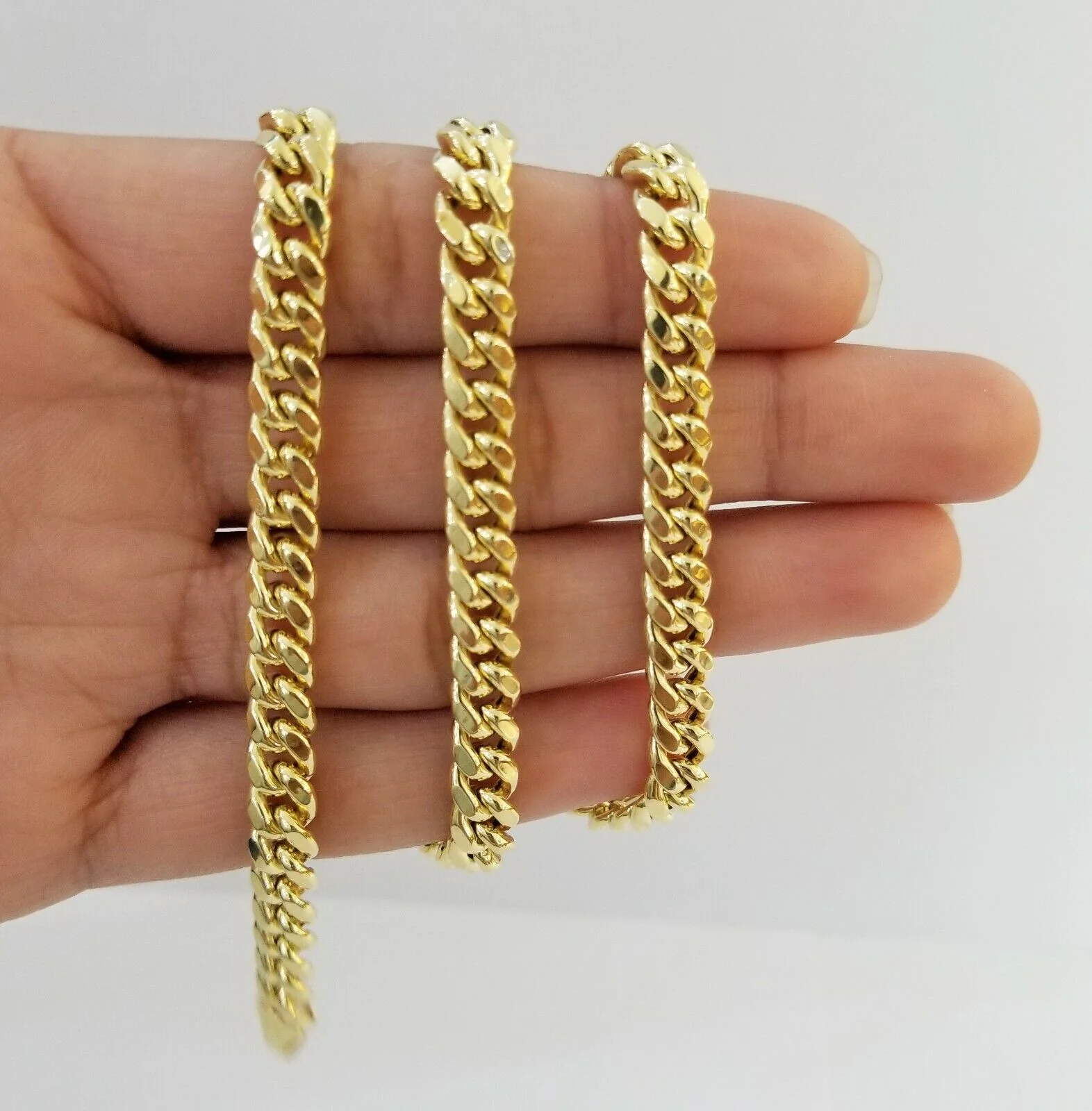 Real 10k Gold Miami Cuban Chain 7mm 22" Necklace,10kt Yellow Gold Lobster Lock - Image 5