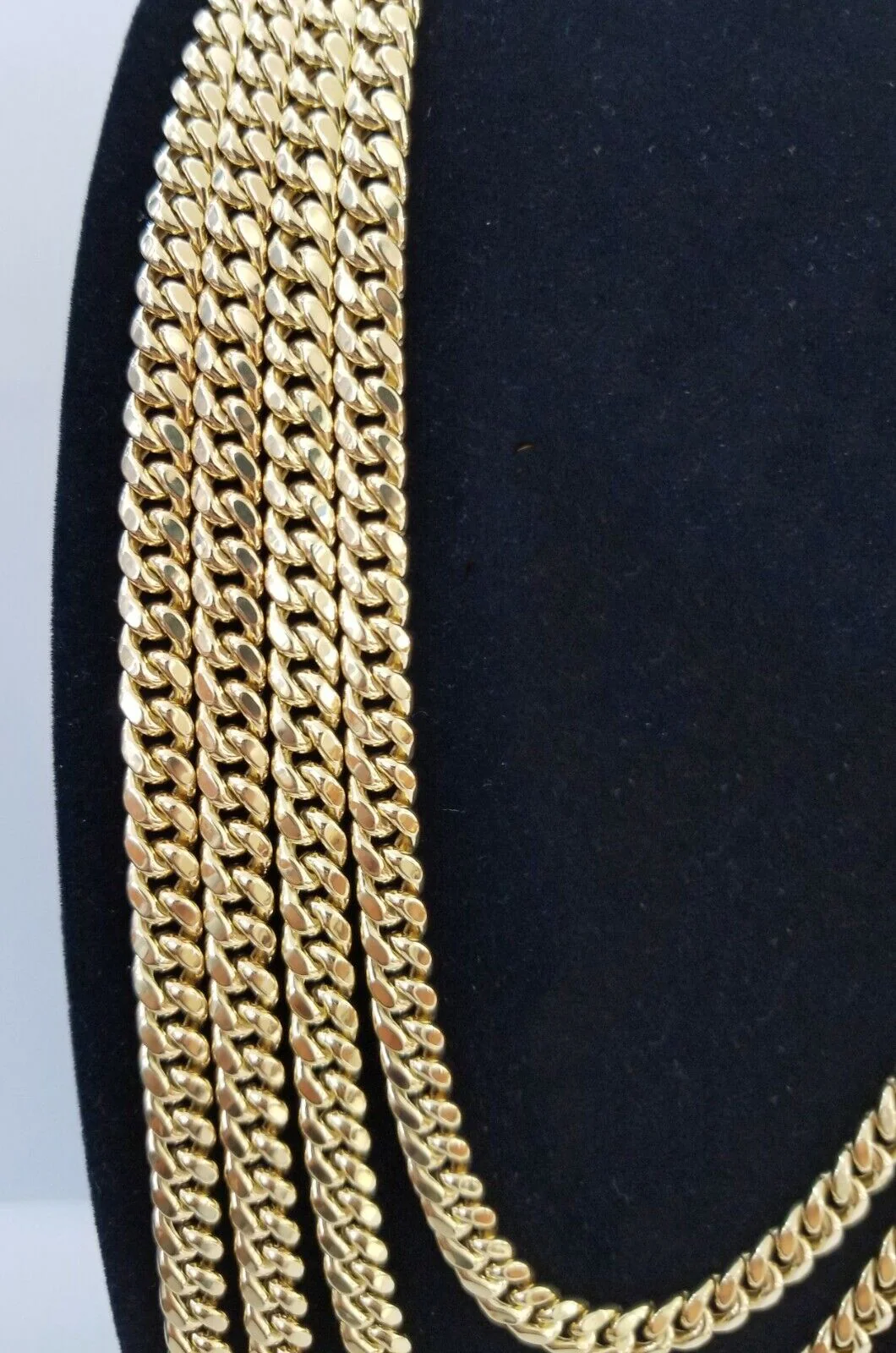 Real 10k Gold Miami Cuban Chain 7mm 22" Necklace,10kt Yellow Gold Lobster Lock - Image 9